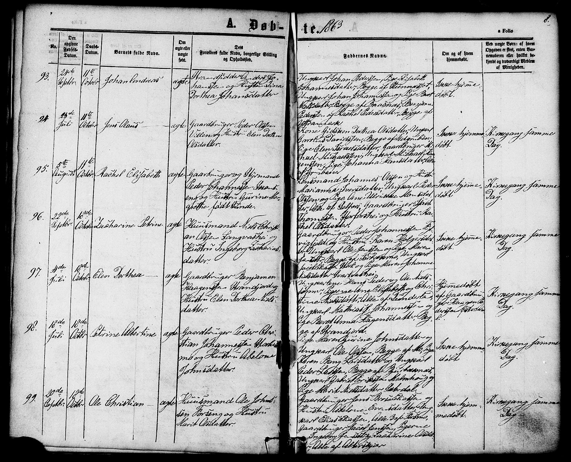 Ministerialprotokoller, klokkerbøker og fødselsregistre - Nordland, AV/SAT-A-1459/827/L0393: Parish register (official) no. 827A05, 1863-1883, p. 8