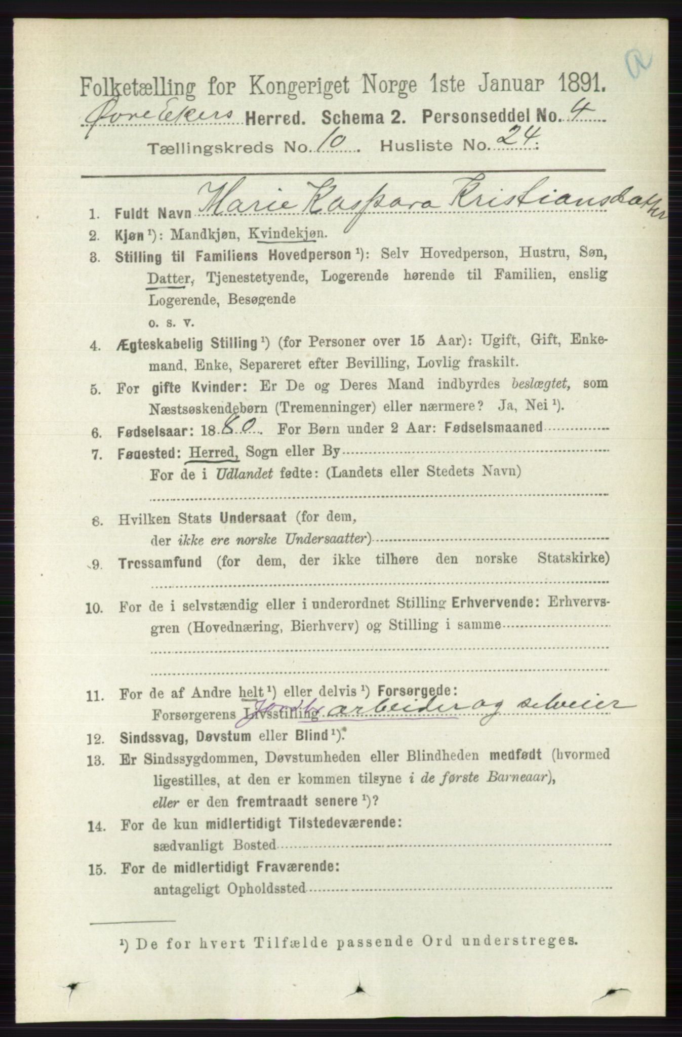 RA, 1891 census for 0624 Øvre Eiker, 1891, p. 4175