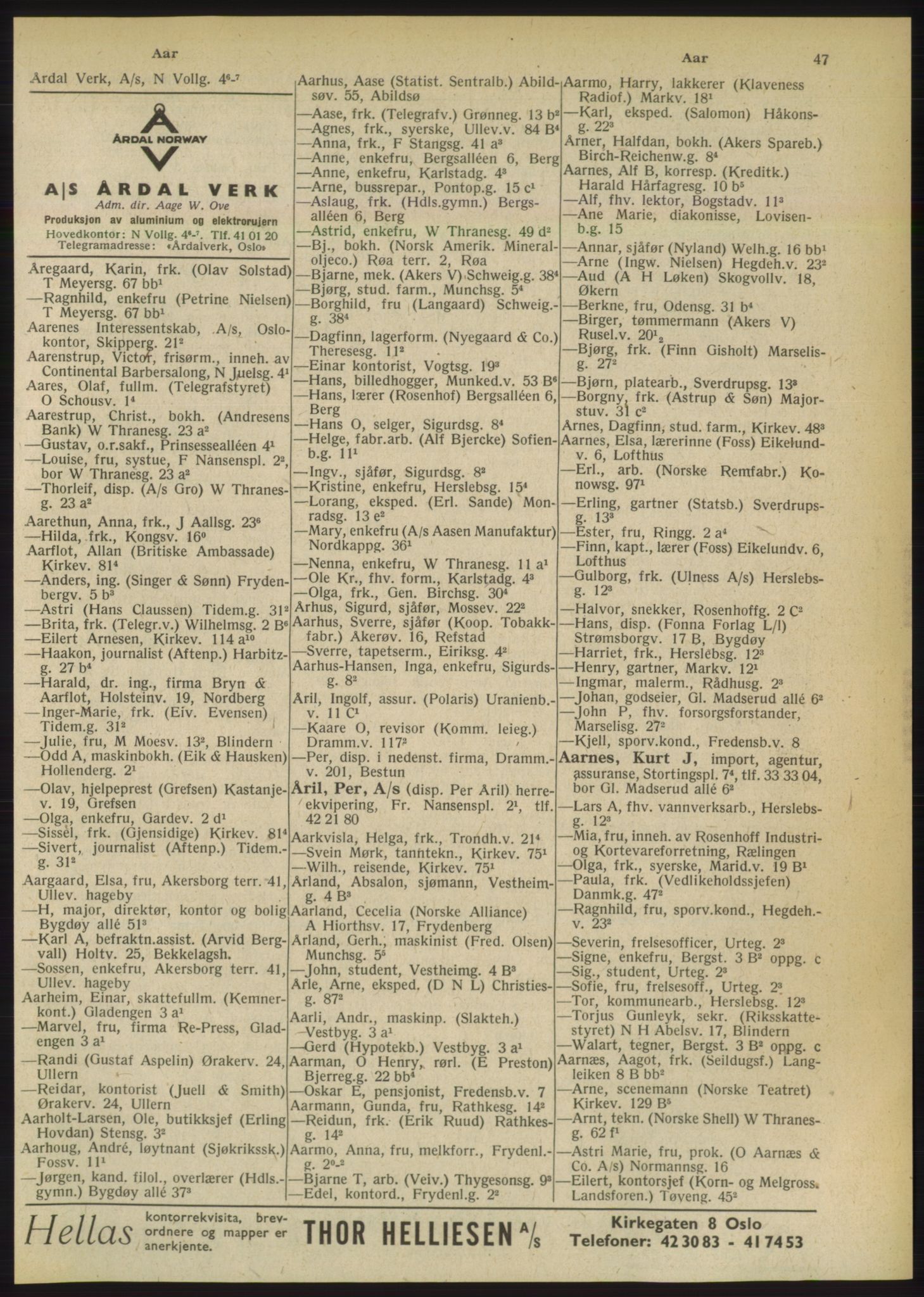 Kristiania/Oslo adressebok, PUBL/-, 1949, p. 47