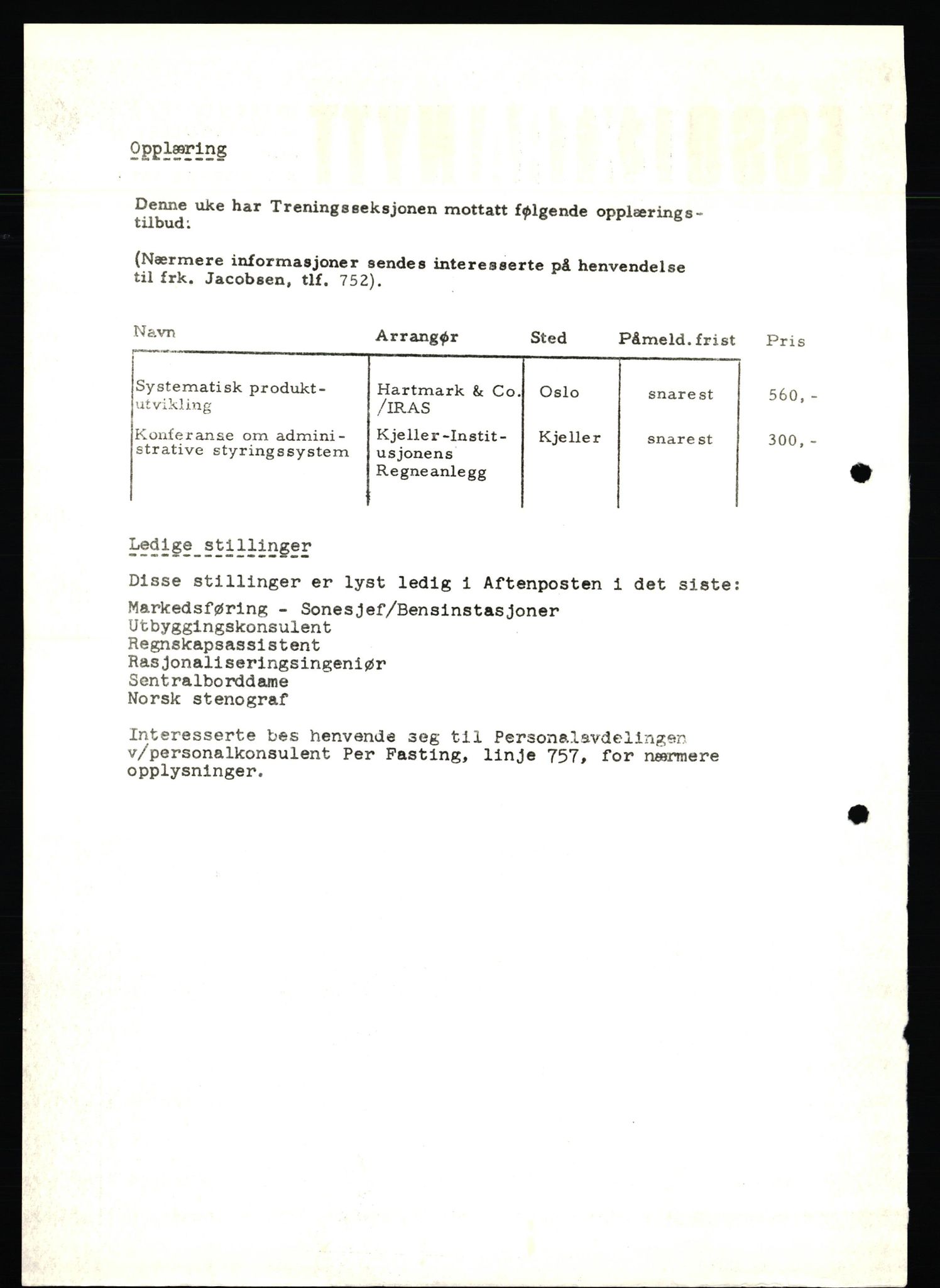 Pa 0982 - Esso Norge A/S, AV/SAST-A-100448/X/Xd/L0004: Esso Extra Nytt, 1963-1976