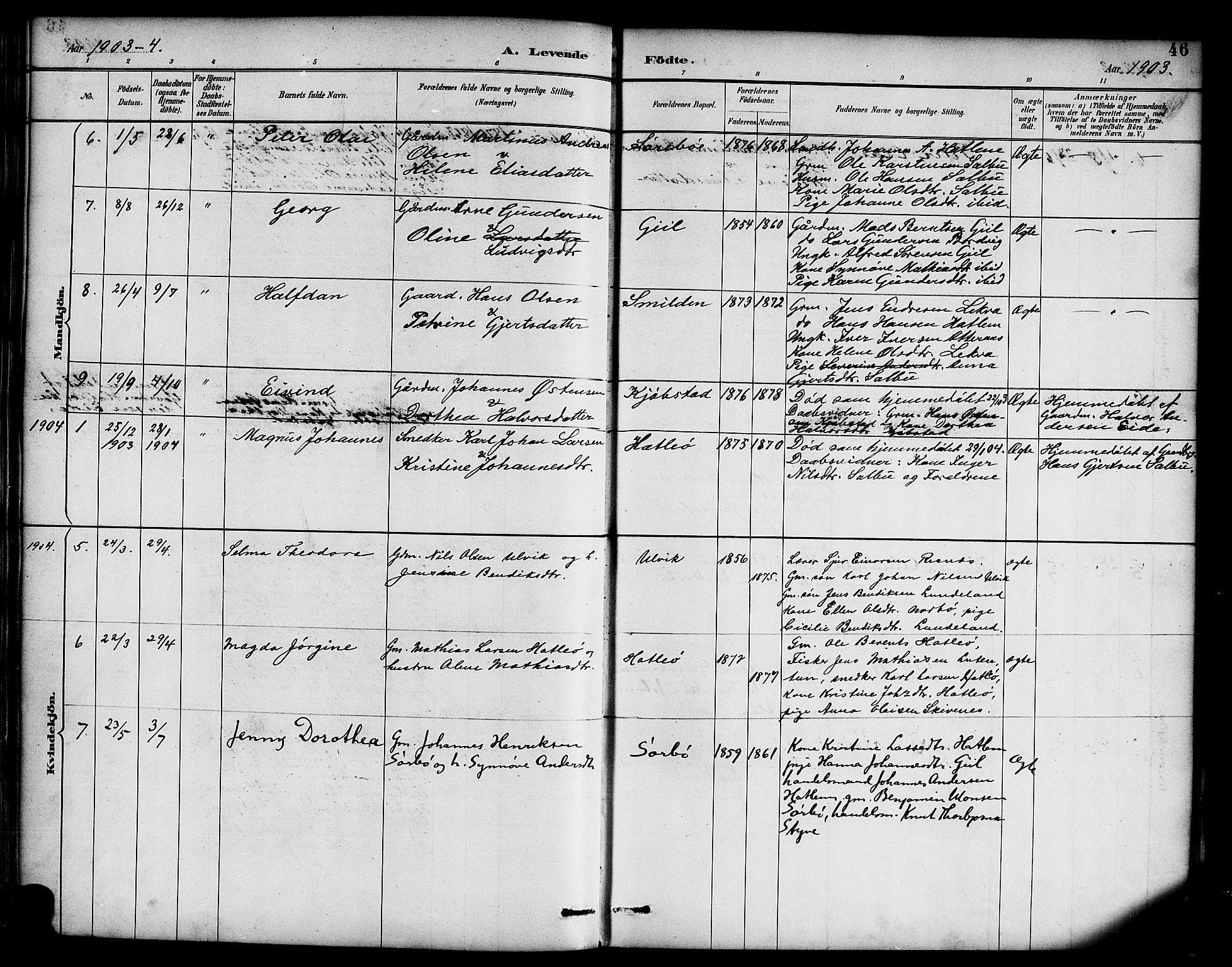 Hyllestad sokneprestembete, SAB/A-80401: Parish register (official) no. D 1, 1886-1905, p. 46