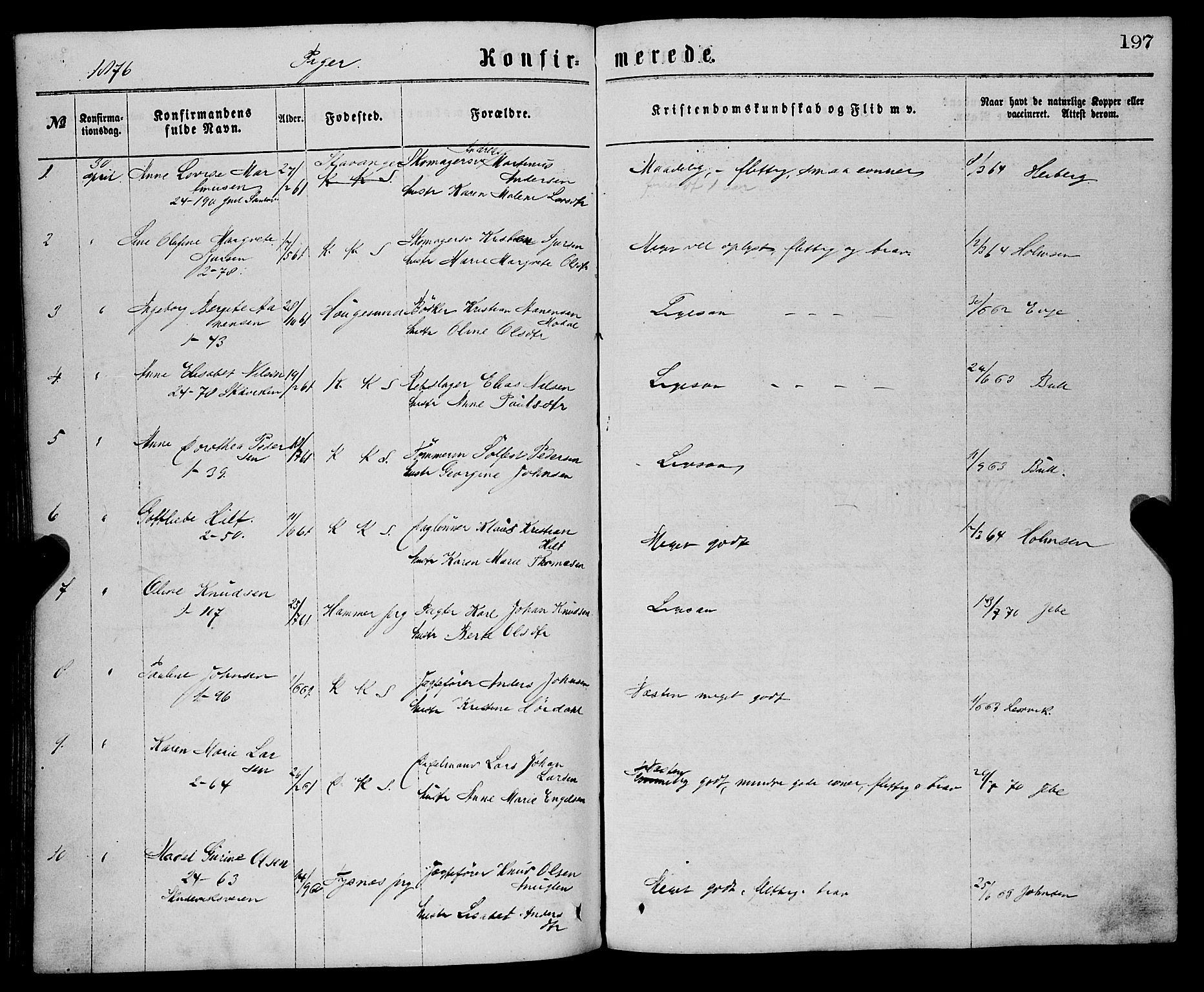 Sandviken Sokneprestembete, SAB/A-77601/H/Ha/L0001: Parish register (official) no. A 1, 1867-1877, p. 197
