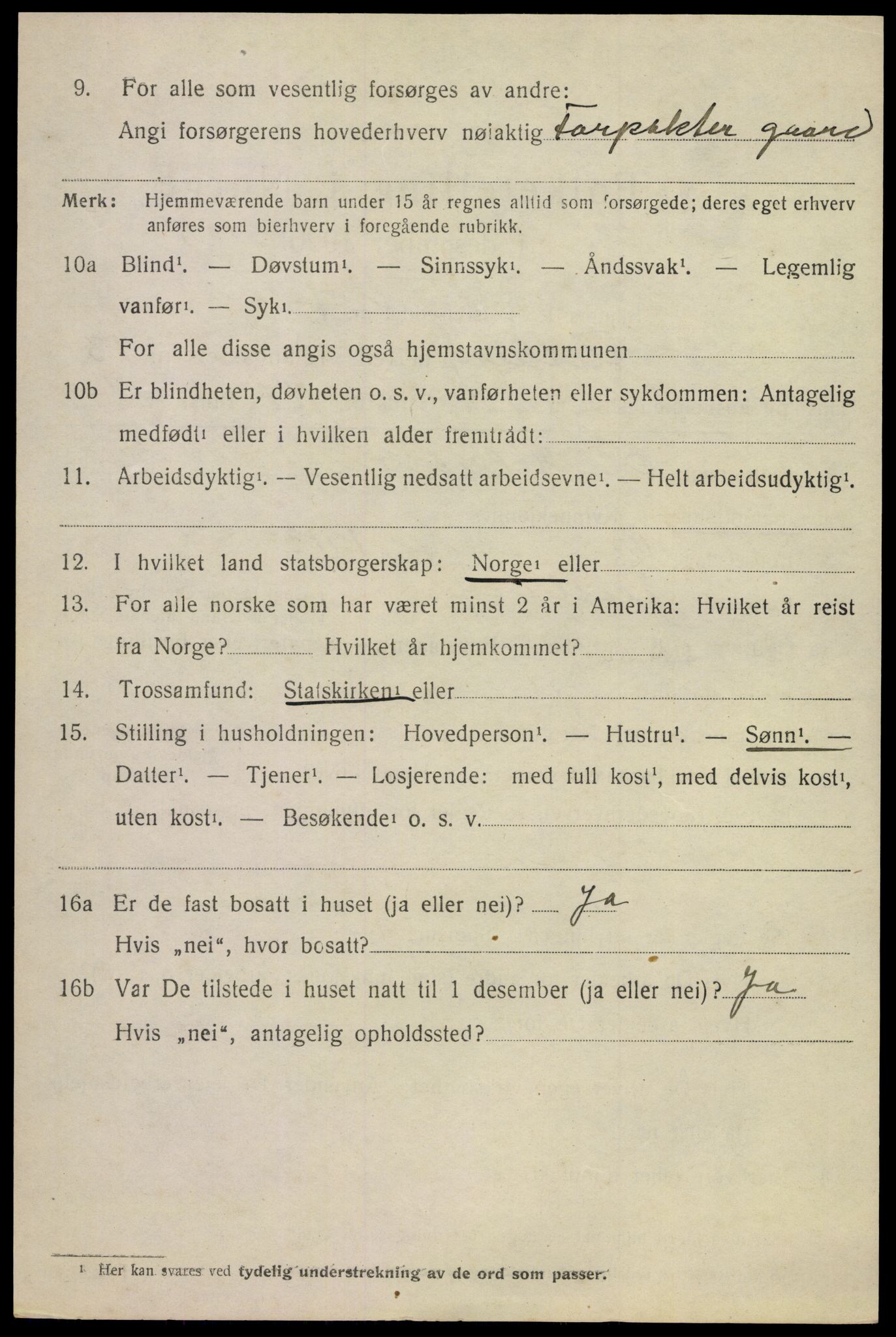 SAKO, 1920 census for Flesberg, 1920, p. 4182