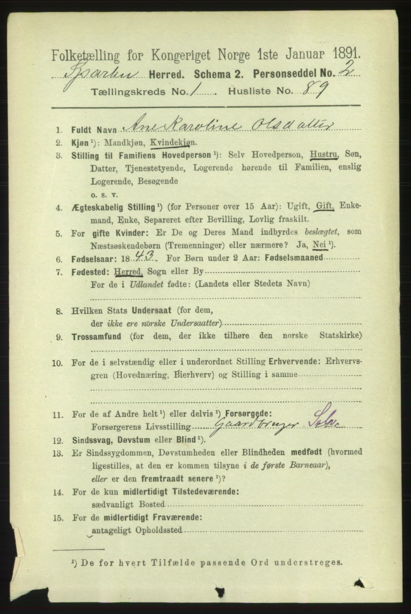 RA, 1891 census for 1731 Sparbu, 1891, p. 642