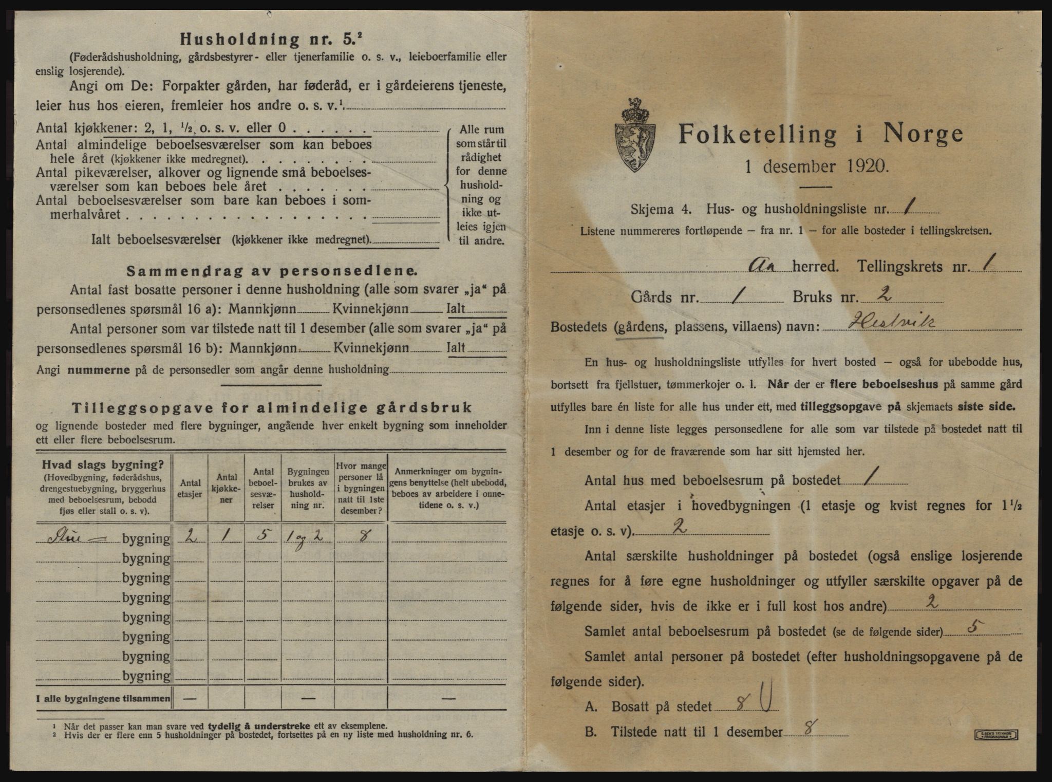 SAT, 1920 census for Å, 1920, p. 54