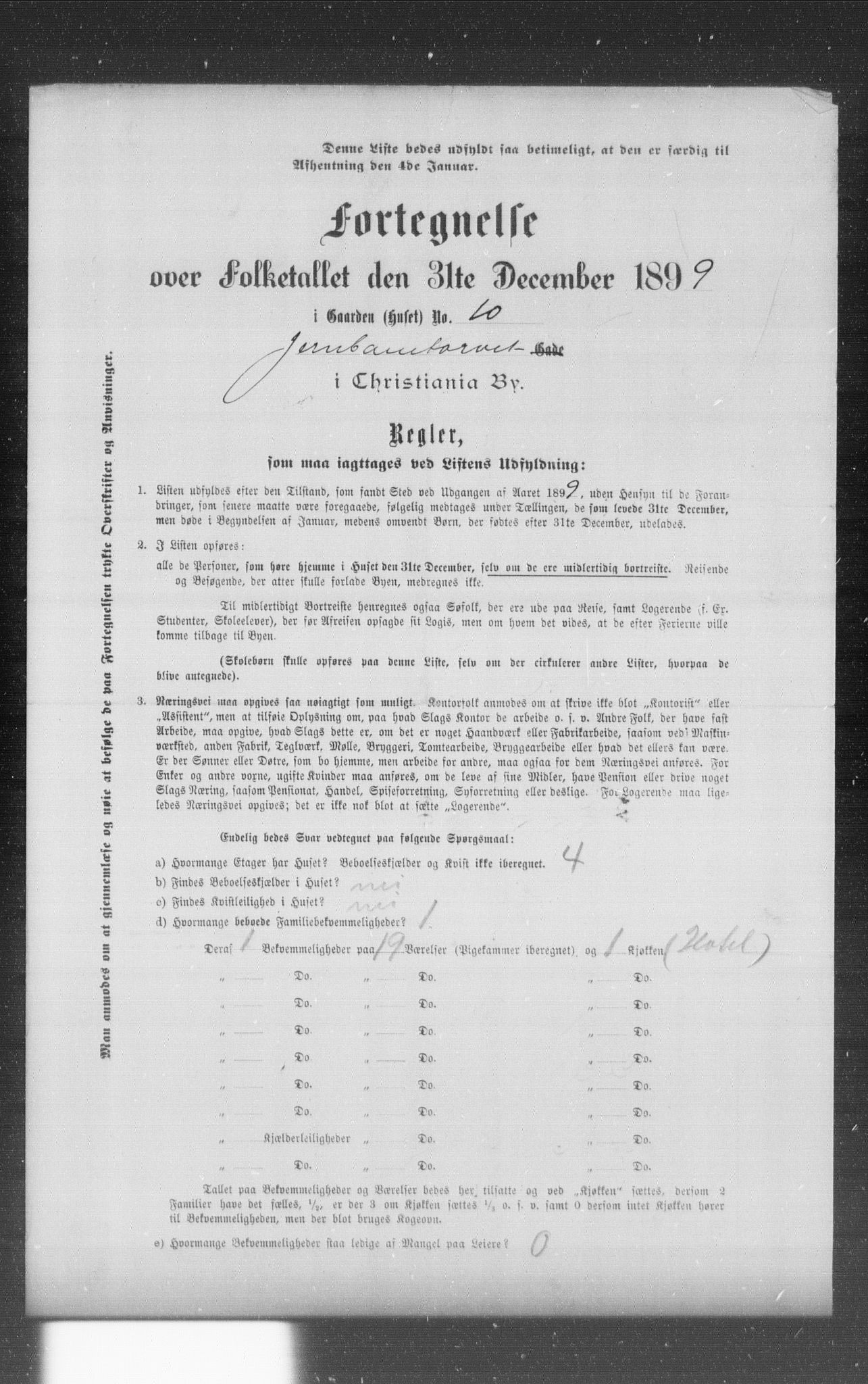 OBA, Municipal Census 1899 for Kristiania, 1899, p. 5964