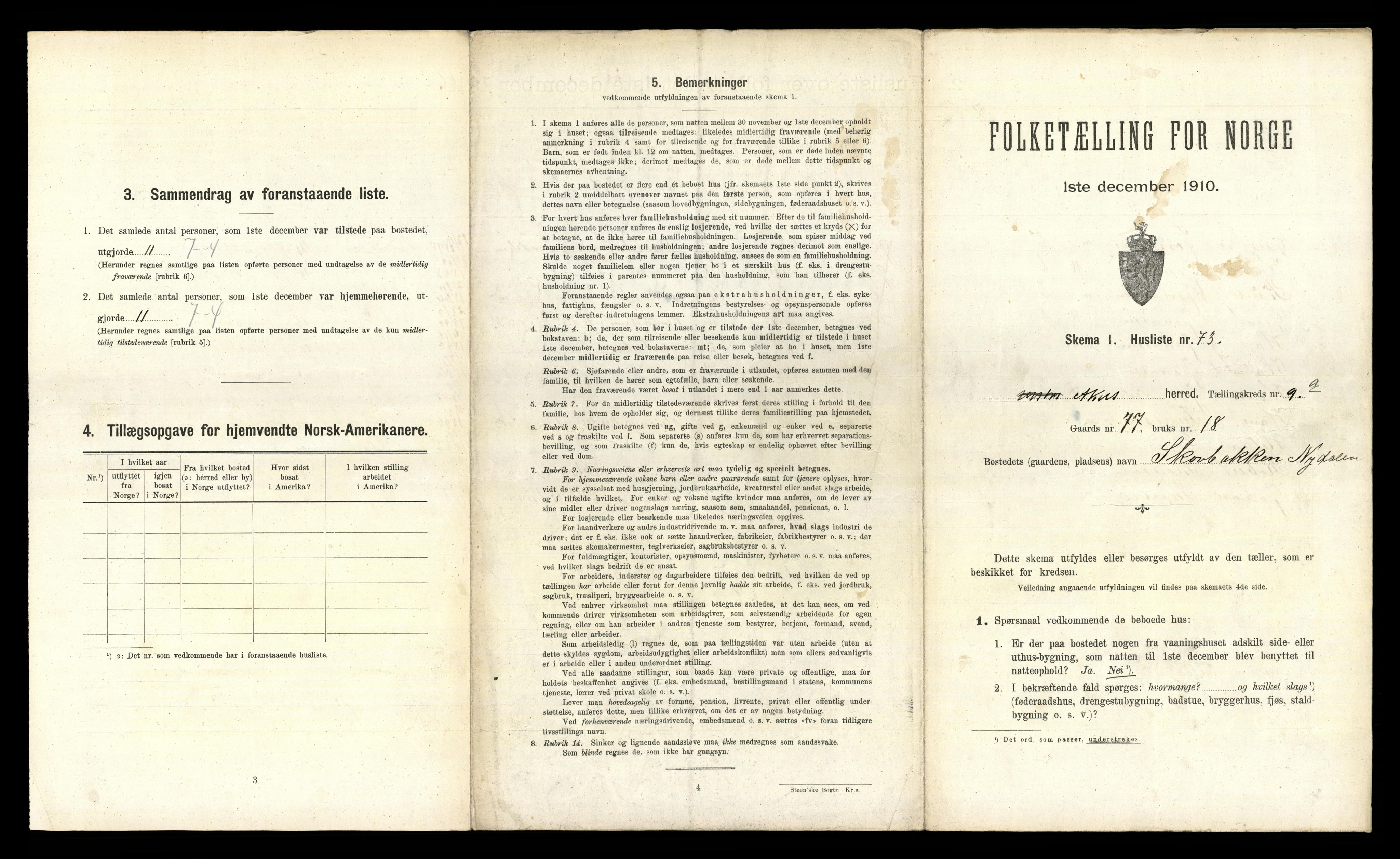 RA, 1910 census for Aker, 1910, p. 2885