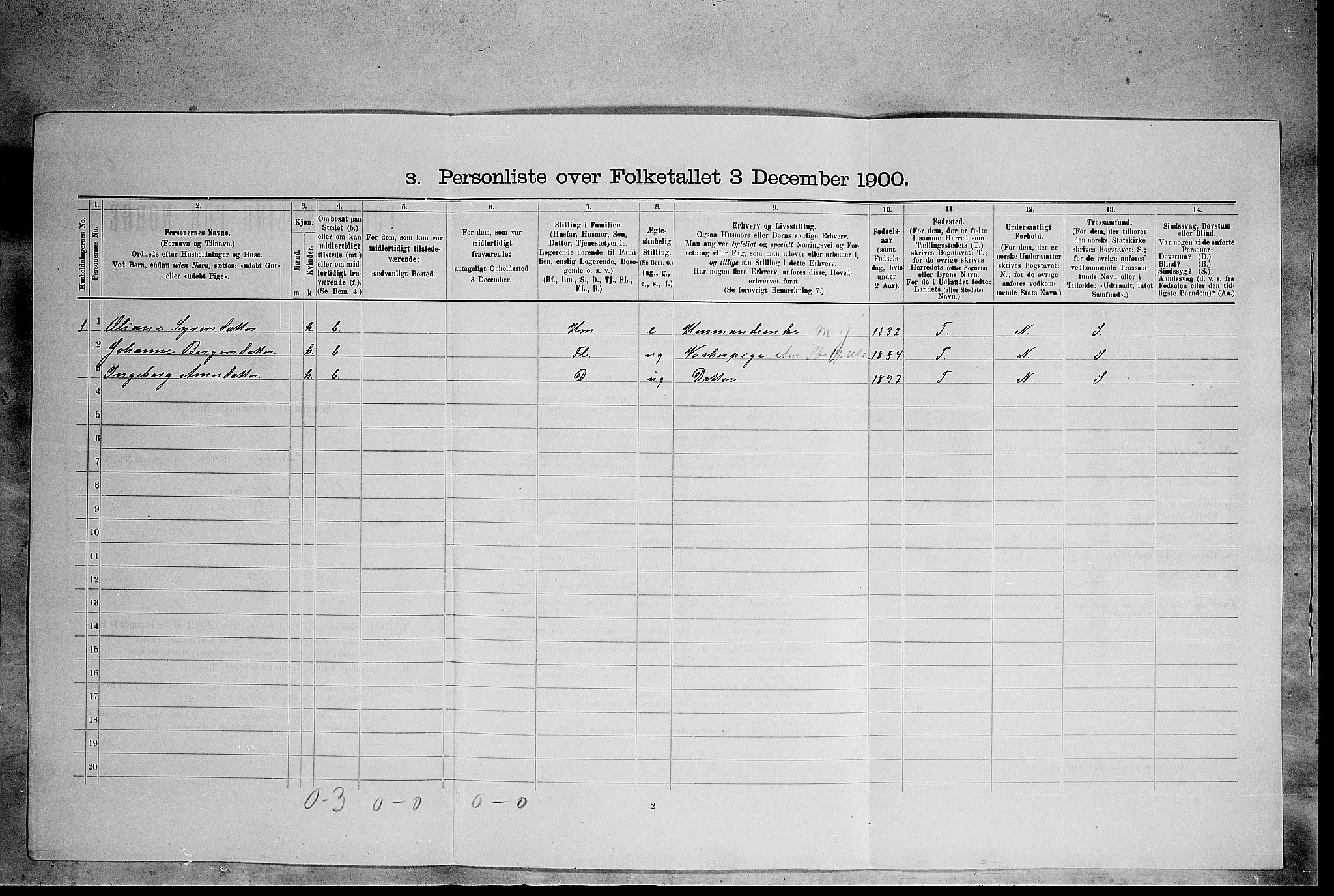 SAH, 1900 census for Åsnes, 1900, p. 663