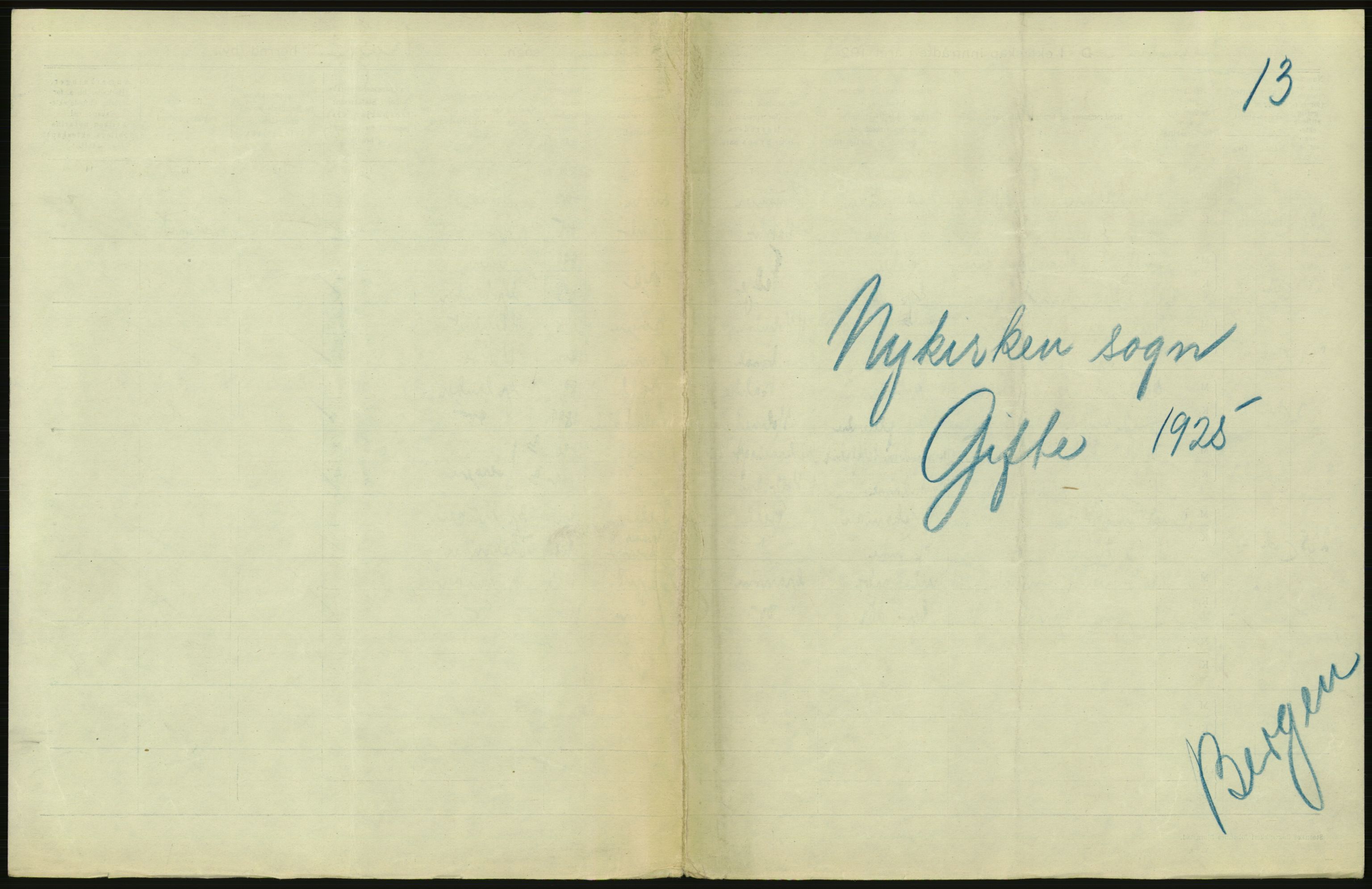 Statistisk sentralbyrå, Sosiodemografiske emner, Befolkning, RA/S-2228/D/Df/Dfc/Dfce/L0029: Bergen: Gifte, døde., 1925, p. 107