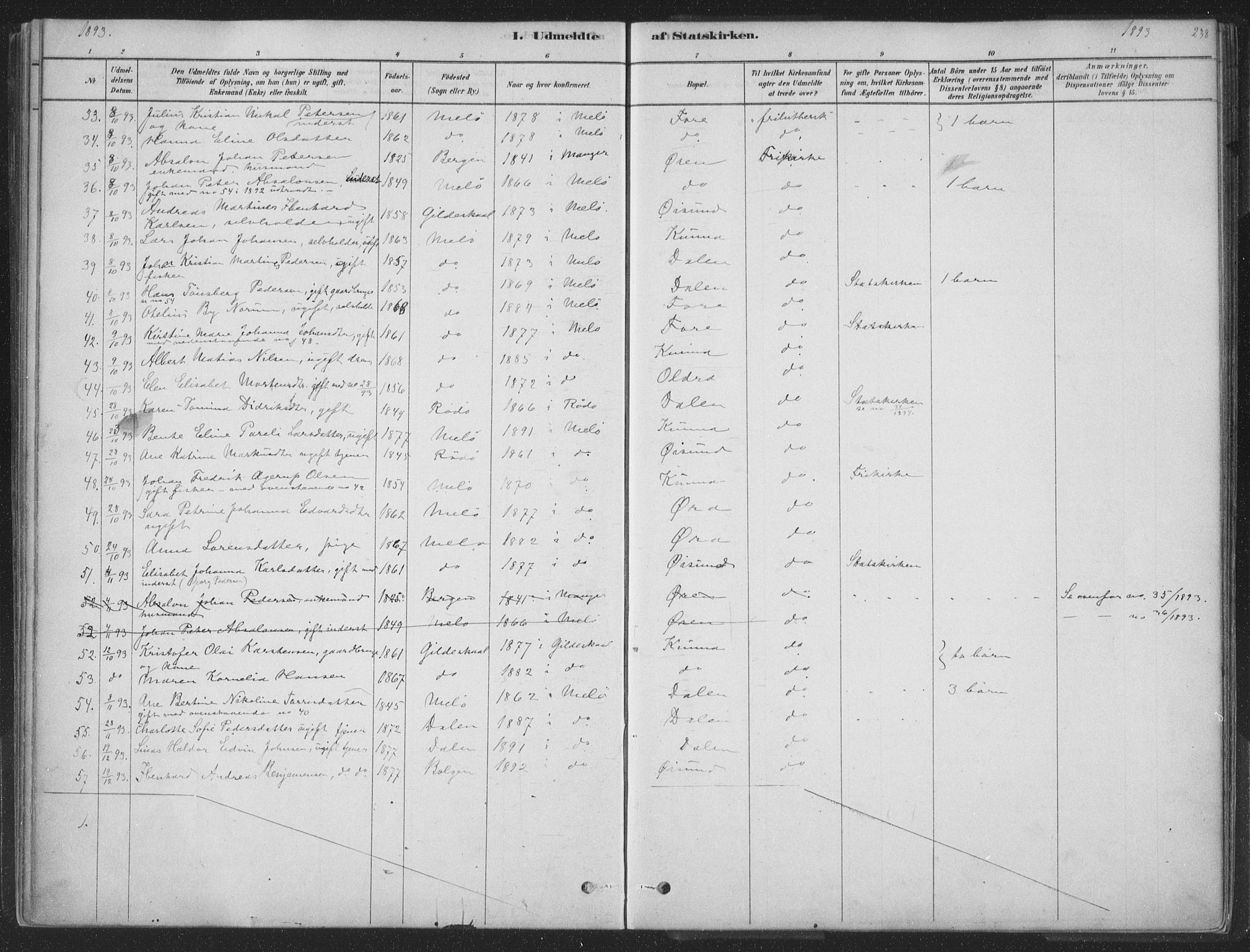 Ministerialprotokoller, klokkerbøker og fødselsregistre - Nordland, AV/SAT-A-1459/843/L0627: Parish register (official) no. 843A02, 1878-1908, p. 238