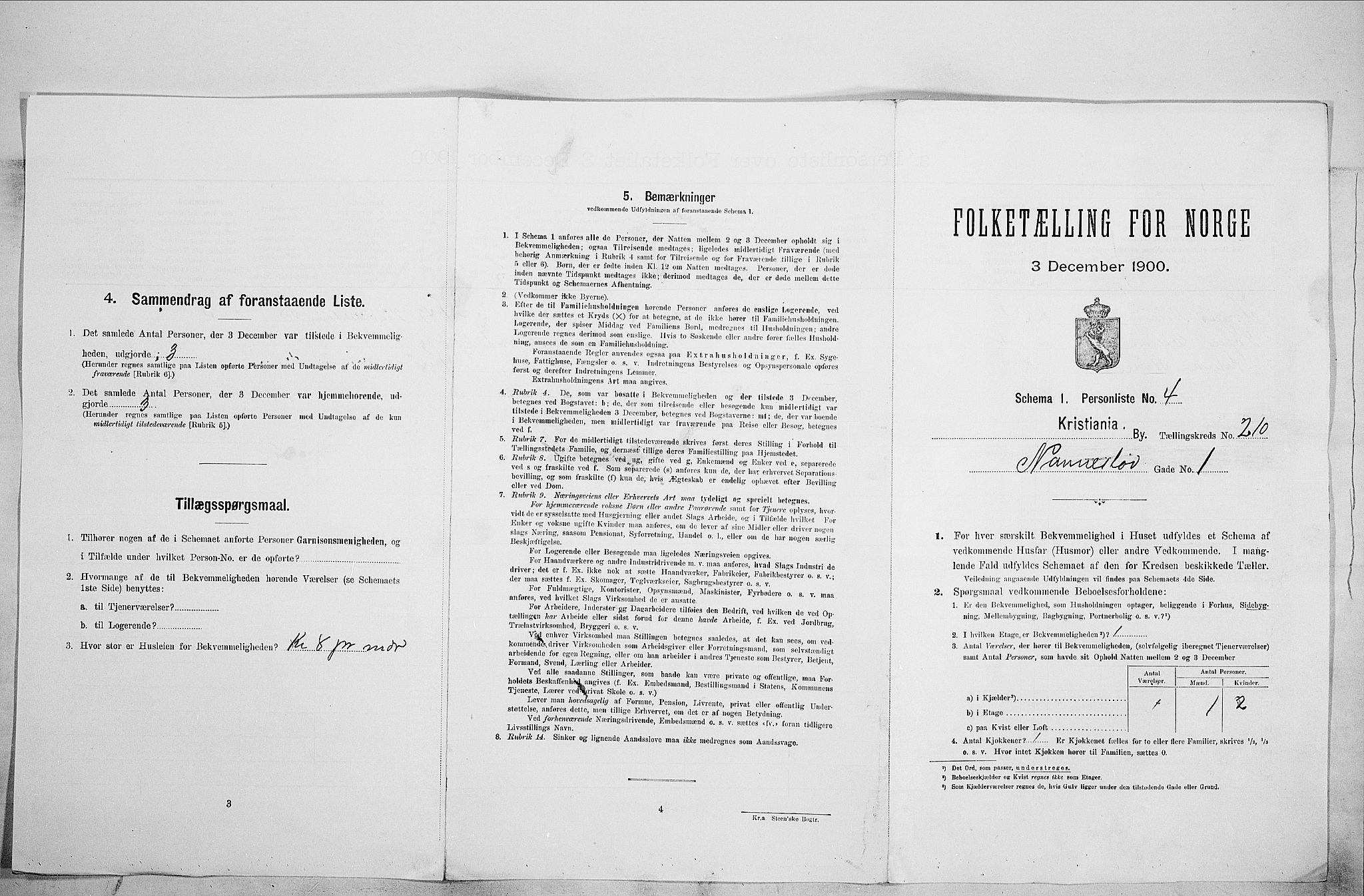 SAO, 1900 census for Kristiania, 1900, p. 62461