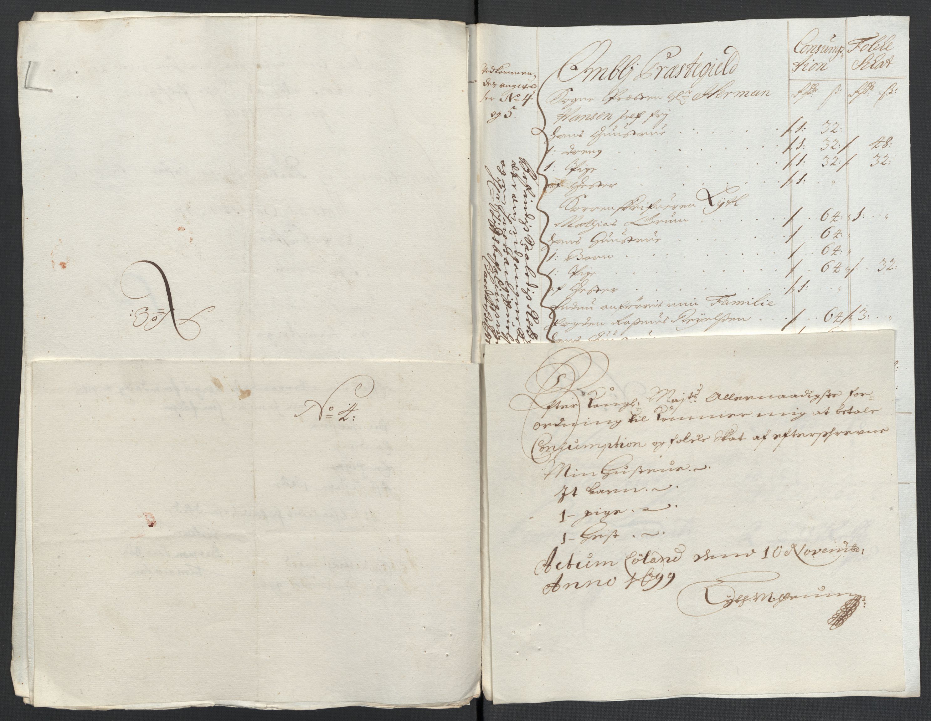 Rentekammeret inntil 1814, Reviderte regnskaper, Fogderegnskap, AV/RA-EA-4092/R40/L2445: Fogderegnskap Råbyggelag, 1697-1699, p. 252