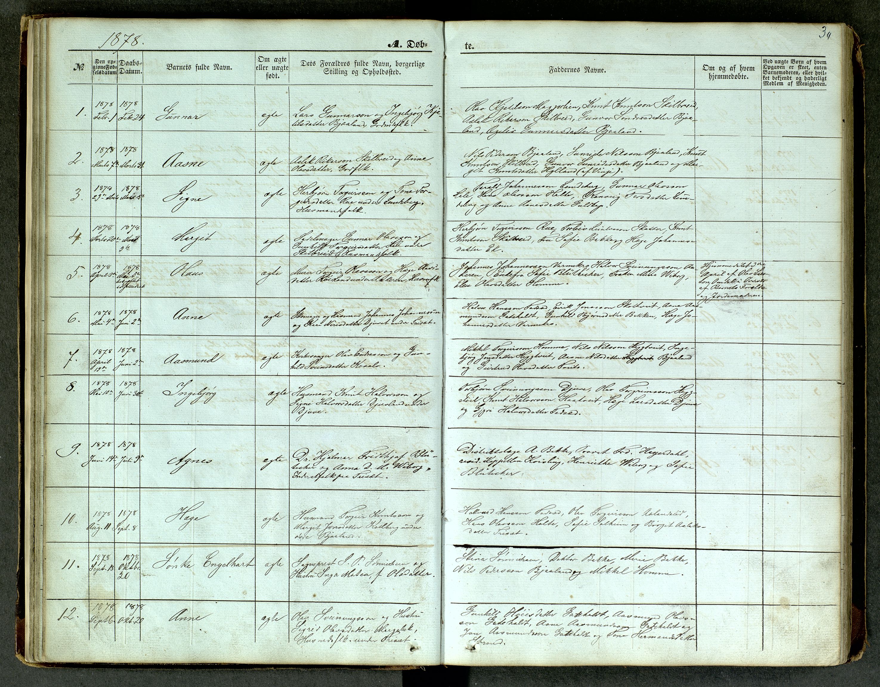 Lårdal kirkebøker, AV/SAKO-A-284/G/Ga/L0002: Parish register (copy) no. I 2, 1861-1890, p. 30