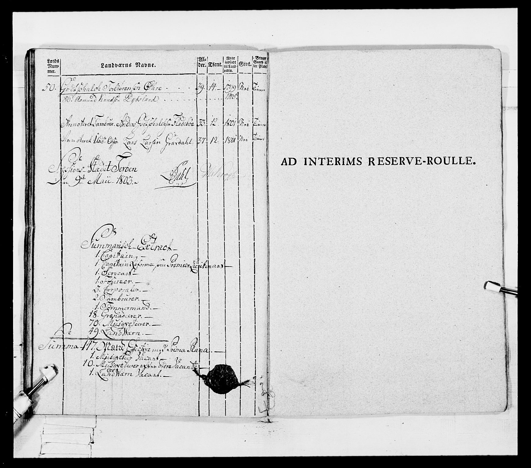 Generalitets- og kommissariatskollegiet, Det kongelige norske kommissariatskollegium, AV/RA-EA-5420/E/Eh/L0096: Bergenhusiske nasjonale infanteriregiment, 1791-1803, p. 421