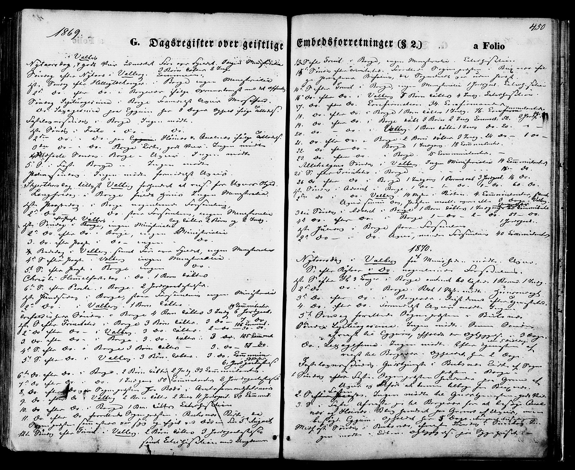 Ministerialprotokoller, klokkerbøker og fødselsregistre - Nordland, SAT/A-1459/880/L1132: Parish register (official) no. 880A06, 1869-1887, p. 450