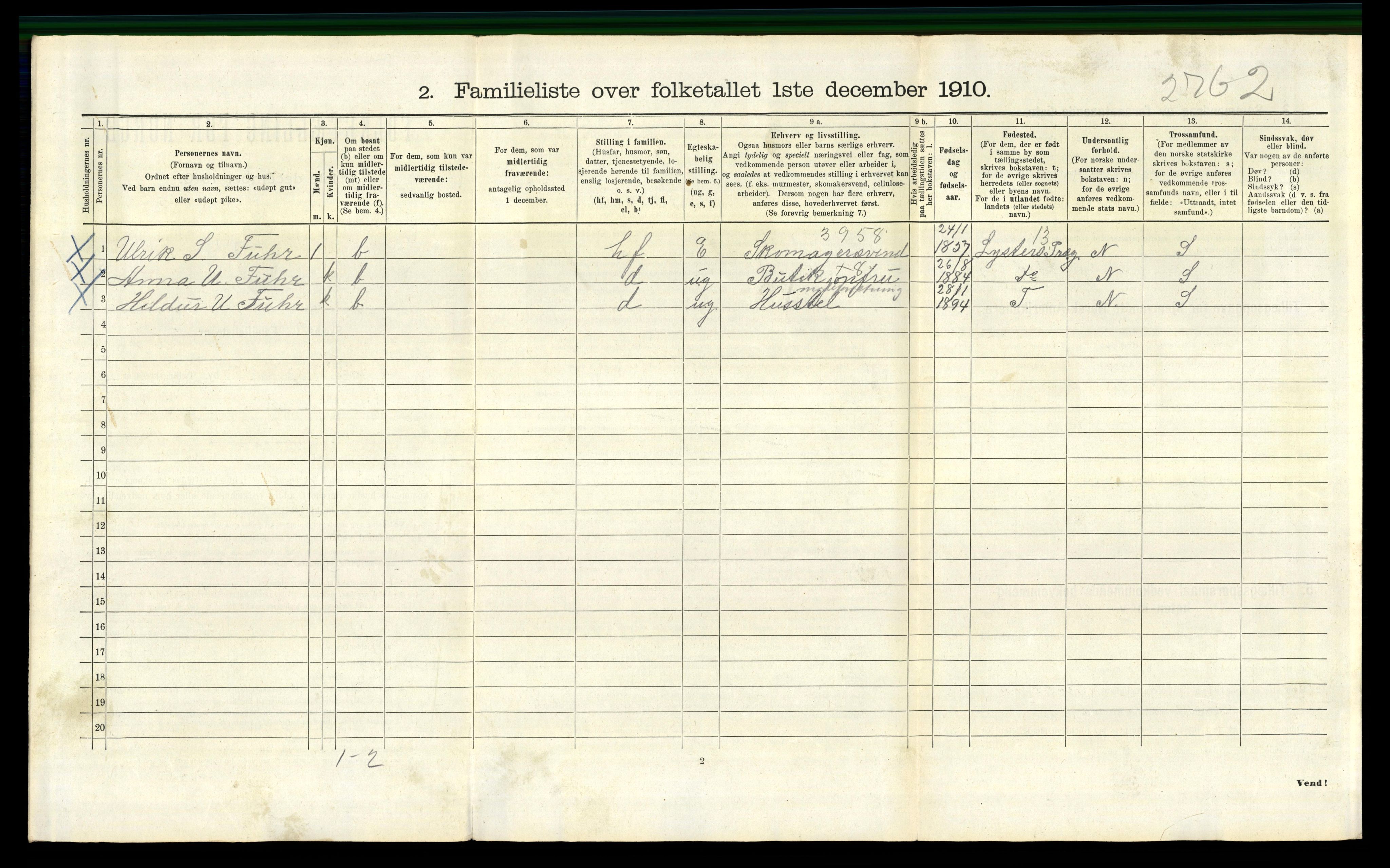 RA, 1910 census for Bergen, 1910, p. 25984