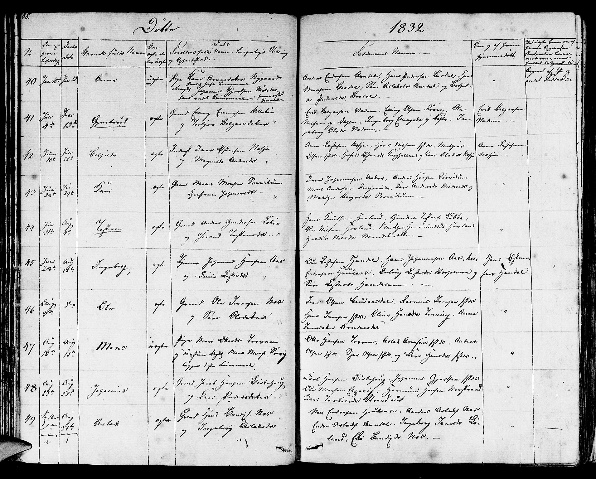 Lavik sokneprestembete, SAB/A-80901: Parish register (official) no. A 2I, 1821-1842, p. 88