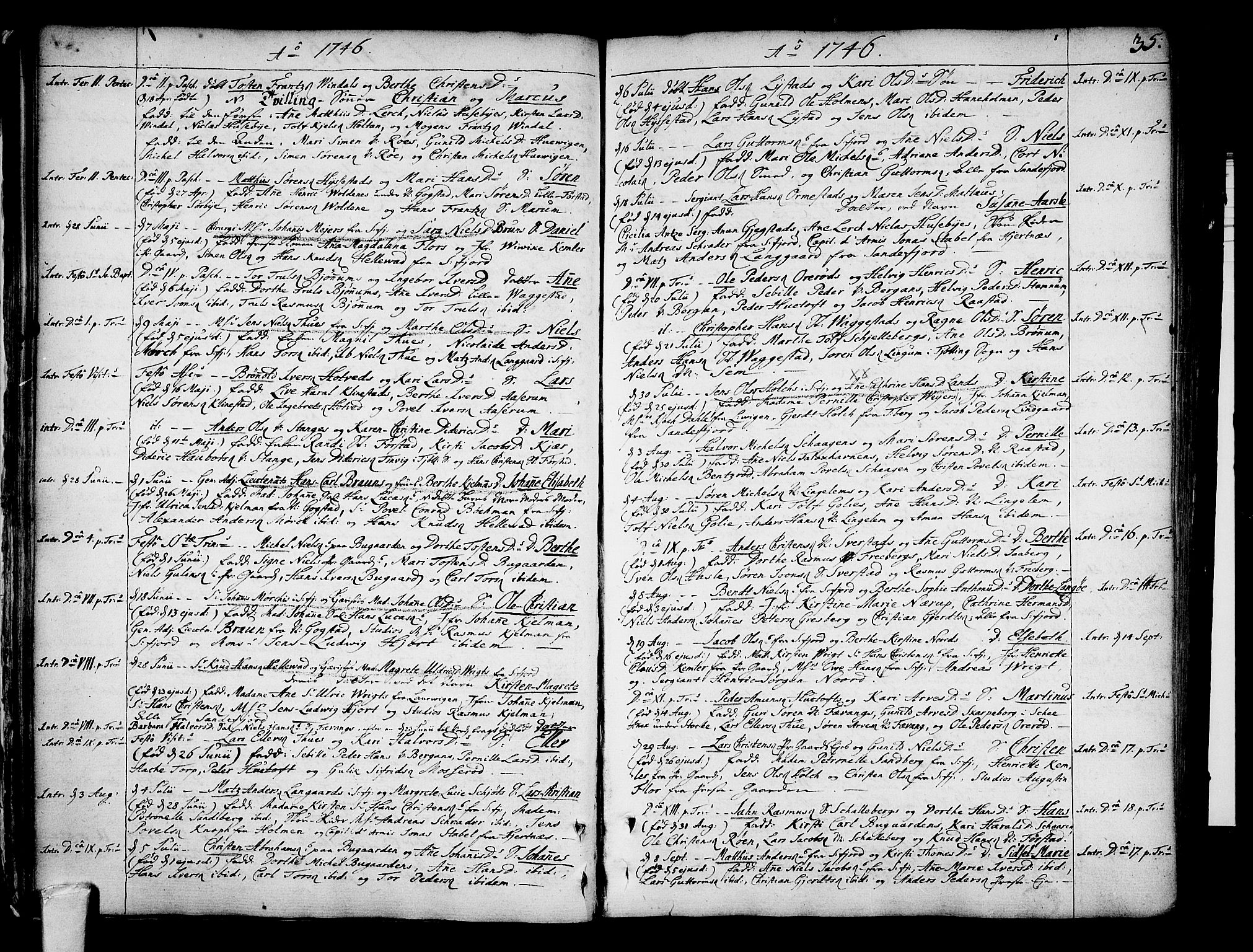 Sandar kirkebøker, AV/SAKO-A-243/F/Fa/L0002: Parish register (official) no. 2, 1733-1788, p. 35