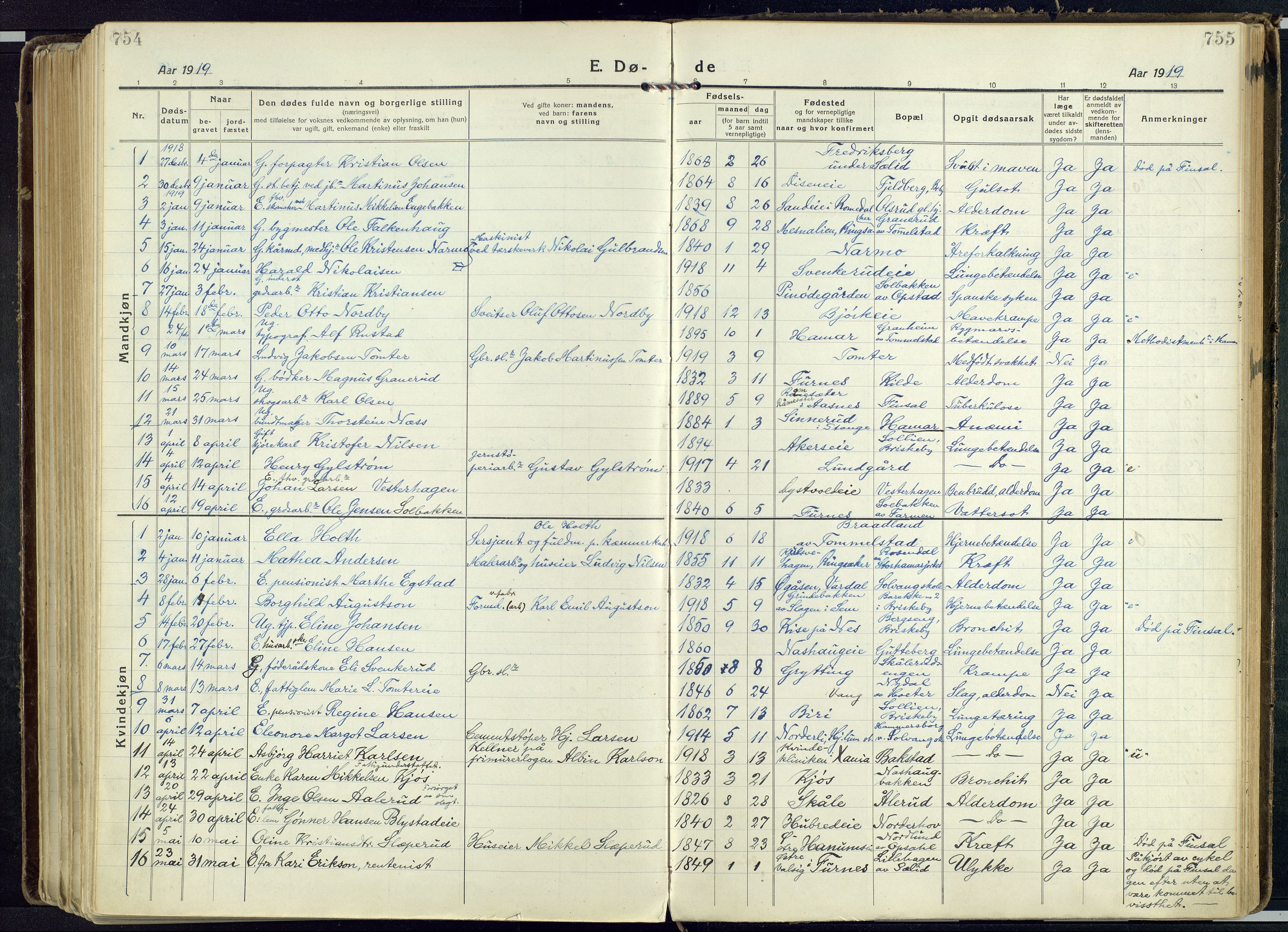 Vang prestekontor, Hedmark, AV/SAH-PREST-008/H/Ha/Haa/L0022: Parish register (official) no. 22, 1918-1944, p. 754-755