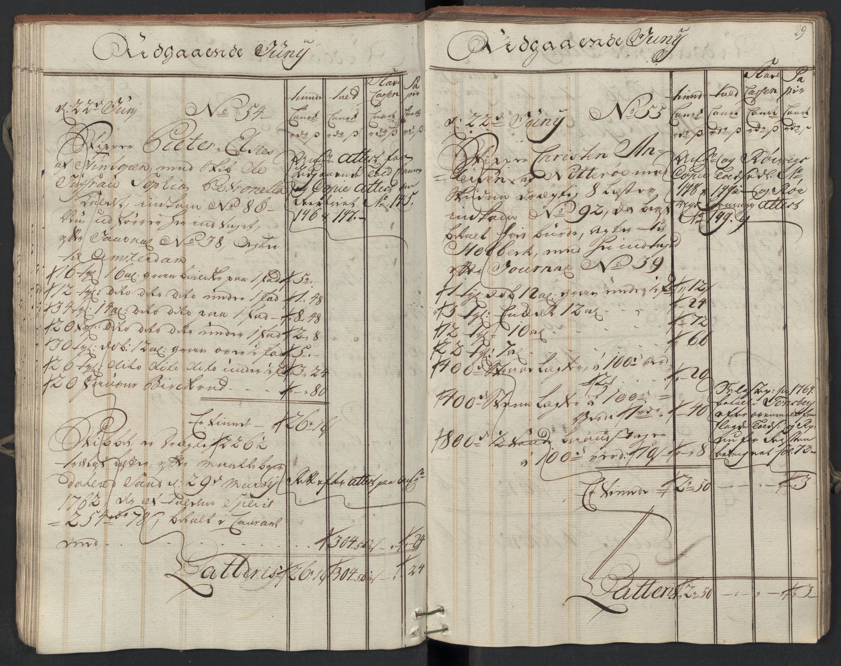 Generaltollkammeret, tollregnskaper, AV/RA-EA-5490/R09/L0038/0001: Tollregnskaper Holmestrand / Utgående hovedtollbok, 1764, p. 28b-29a