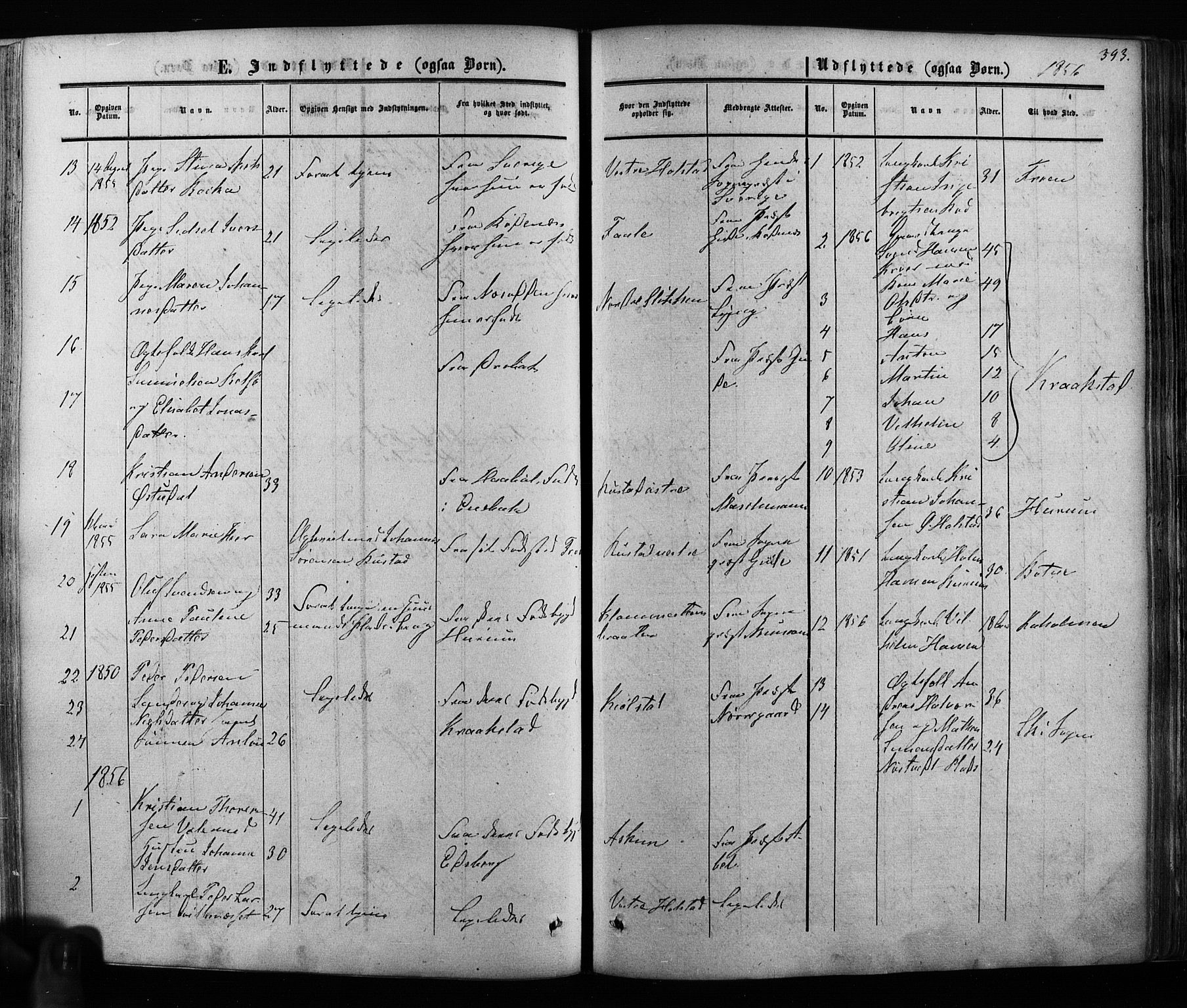 Ås prestekontor Kirkebøker, AV/SAO-A-10894/F/Fa/L0007: Parish register (official) no. I 7, 1854-1870, p. 393