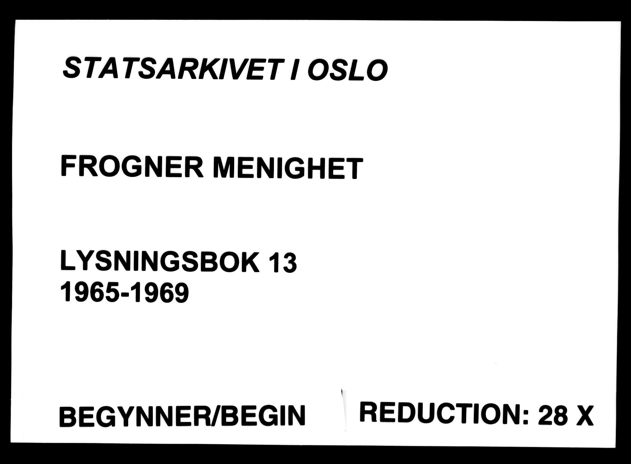 Frogner prestekontor Kirkebøker, SAO/A-10886/H/Ha/L0013: Banns register no. 13, 1965-1969