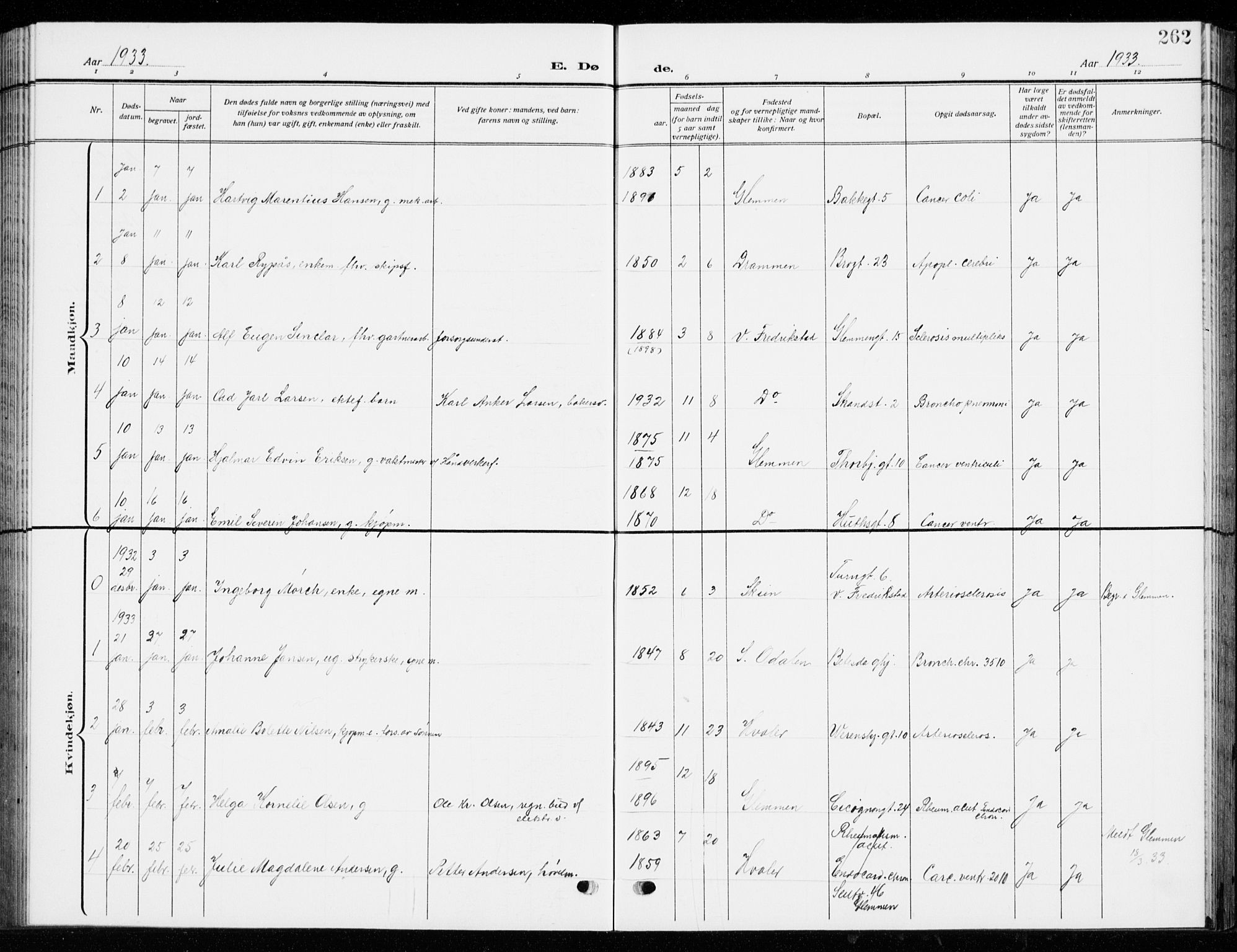 Fredrikstad domkirkes prestekontor Kirkebøker, AV/SAO-A-10906/G/Ga/L0004: Parish register (copy) no. 4, 1910-1944, p. 262