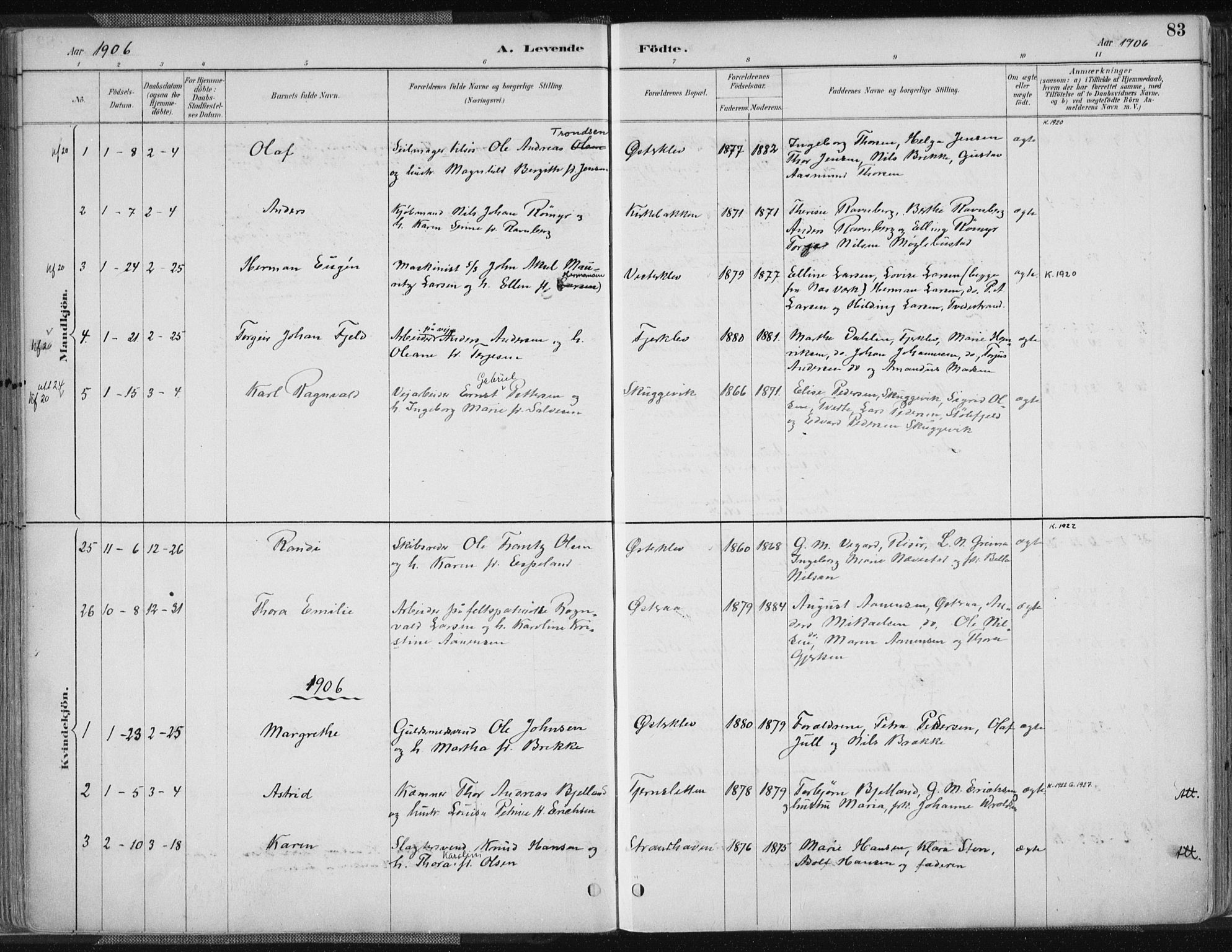 Tvedestrand sokneprestkontor, AV/SAK-1111-0042/F/Fa/L0001: Parish register (official) no. A 1, 1885-1916, p. 83