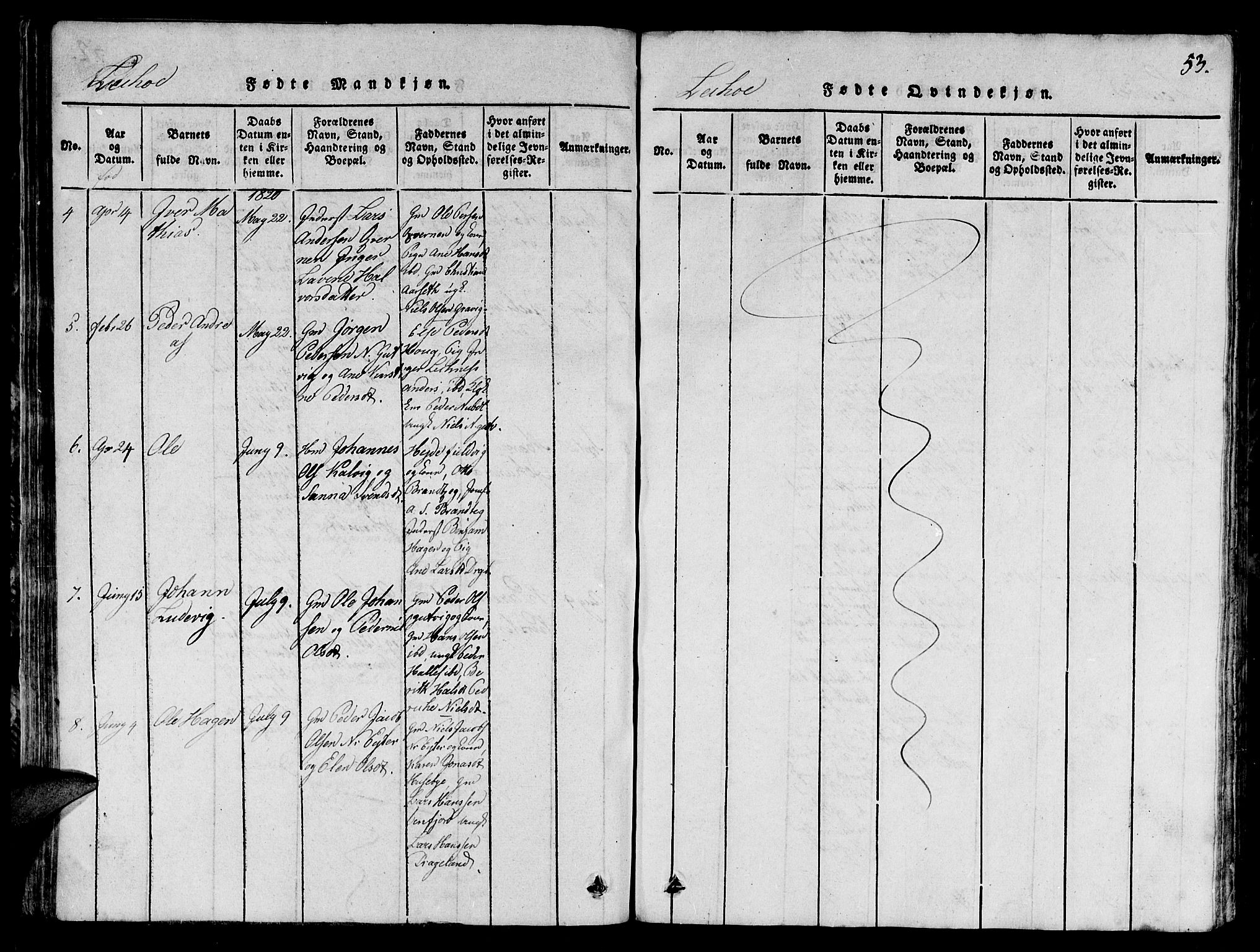 Ministerialprotokoller, klokkerbøker og fødselsregistre - Nord-Trøndelag, SAT/A-1458/780/L0648: Parish register (copy) no. 780C01 /2, 1815-1875, p. 53