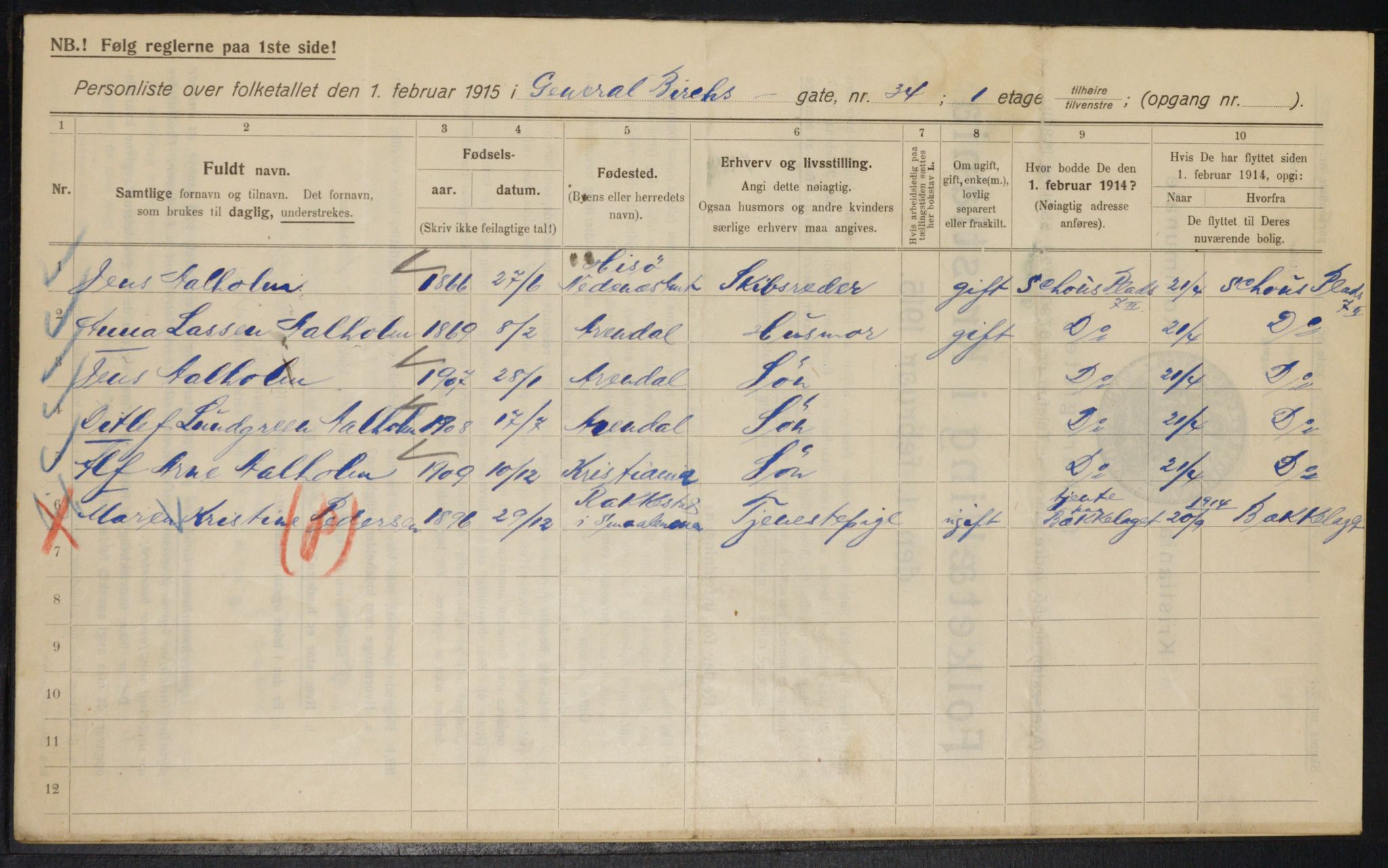 OBA, Municipal Census 1915 for Kristiania, 1915, p. 28807