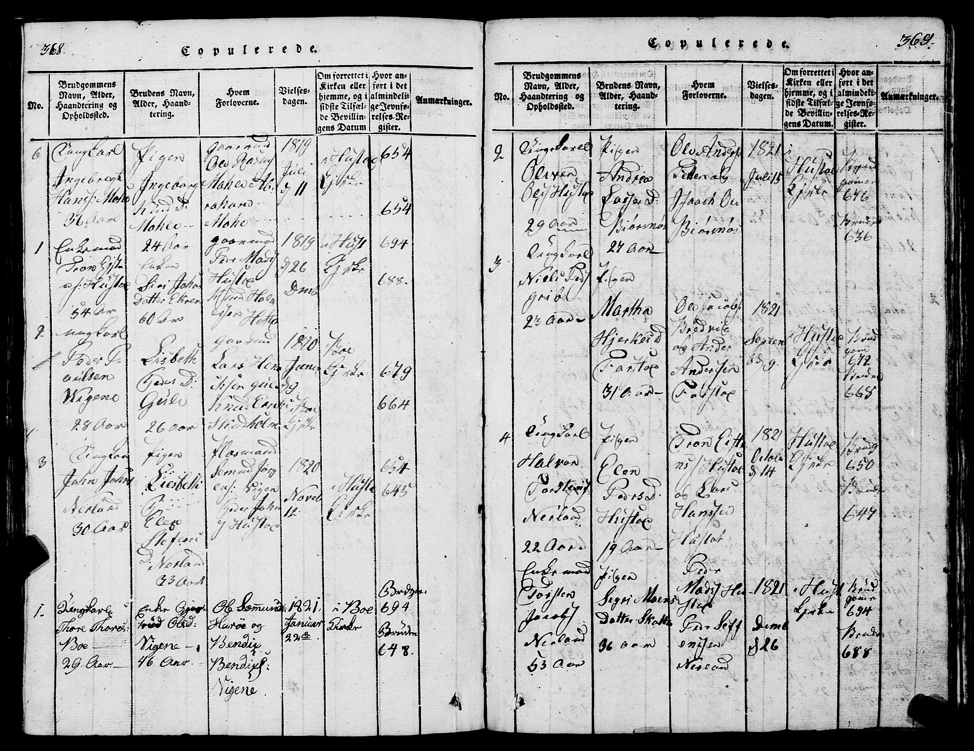 Ministerialprotokoller, klokkerbøker og fødselsregistre - Møre og Romsdal, SAT/A-1454/567/L0781: Parish register (copy) no. 567C01, 1818-1845, p. 368-369