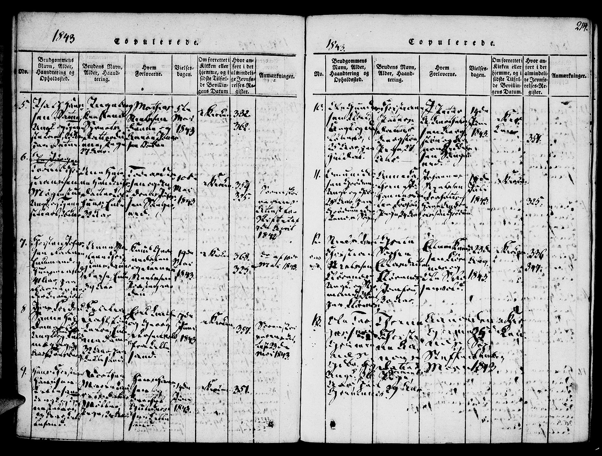 Vestre Moland sokneprestkontor, AV/SAK-1111-0046/F/Fa/Fab/L0003: Parish register (official) no. A 3, 1816-1843, p. 214