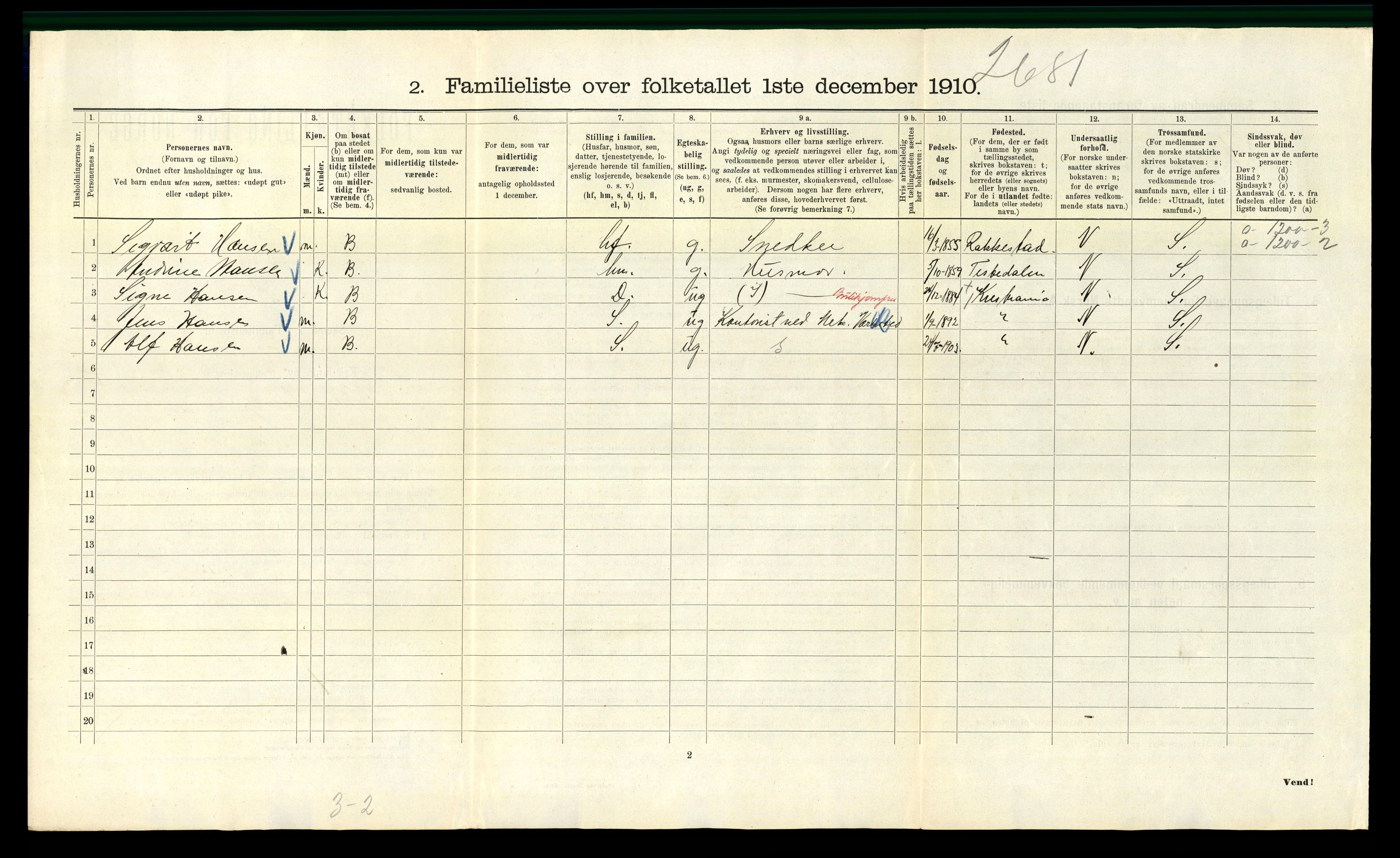 RA, 1910 census for Kristiania, 1910, p. 48344