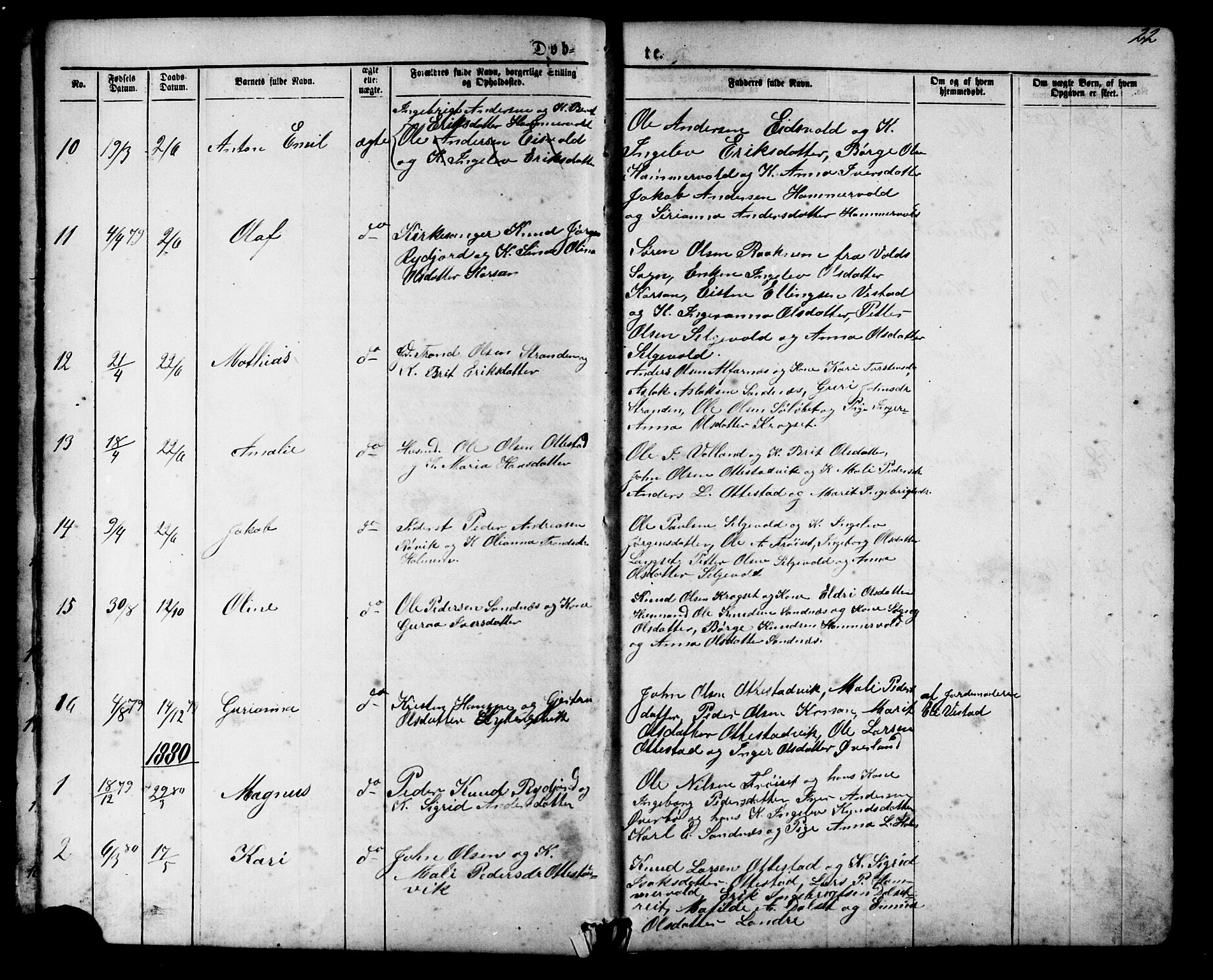 Ministerialprotokoller, klokkerbøker og fødselsregistre - Møre og Romsdal, SAT/A-1454/548/L0614: Parish register (copy) no. 548C02, 1867-1917, p. 22
