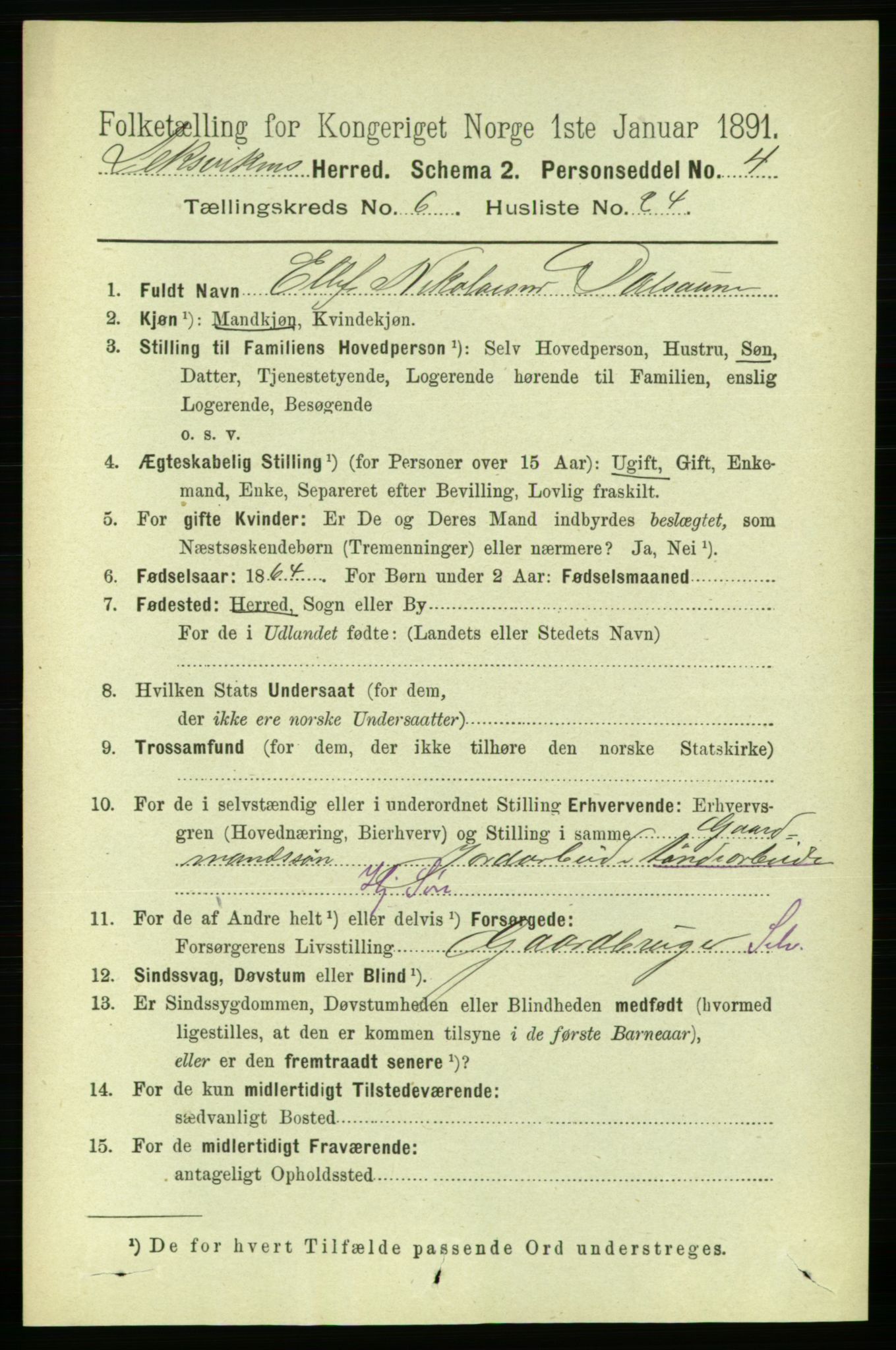 RA, 1891 census for 1718 Leksvik, 1891, p. 3342