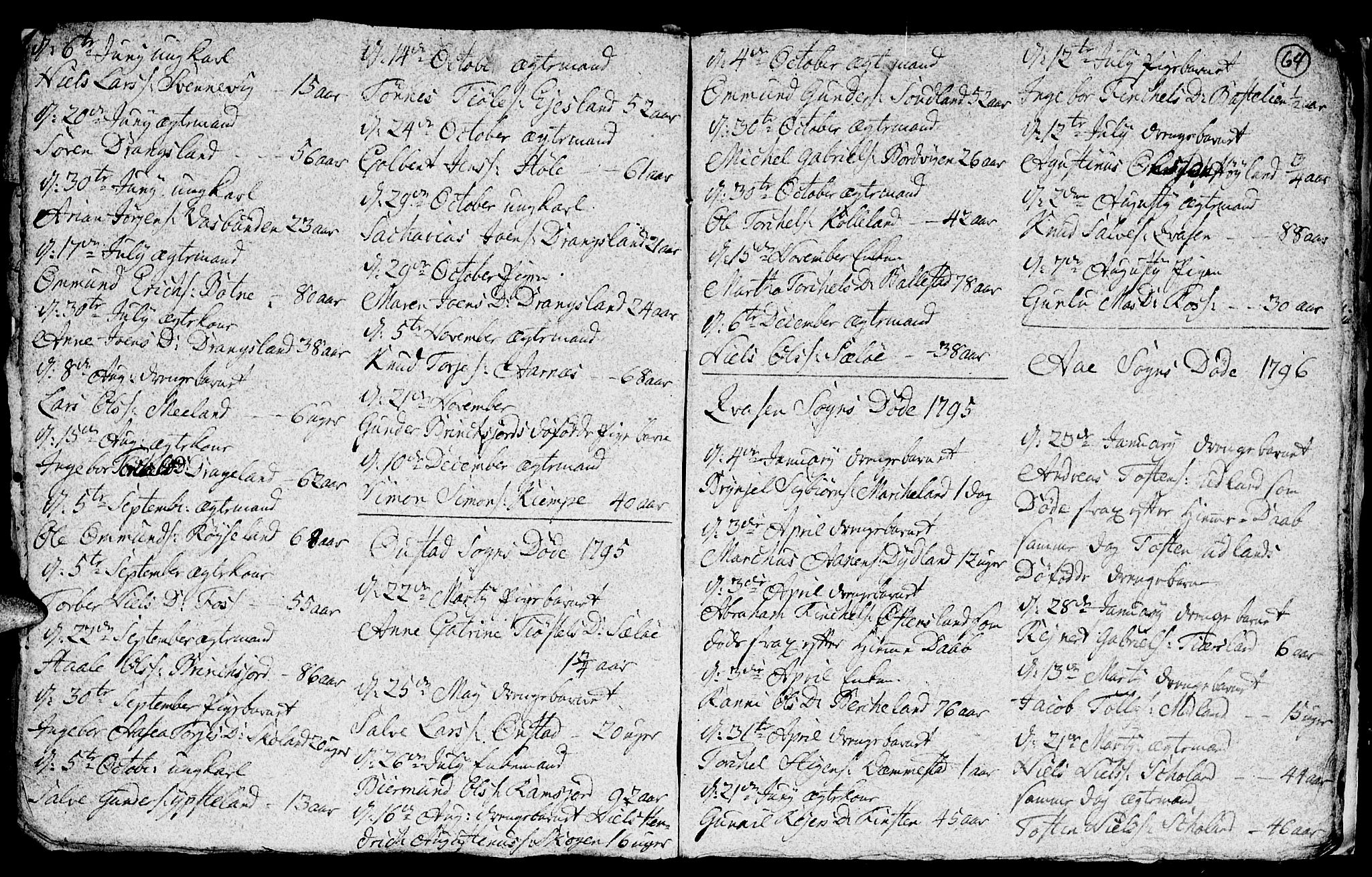 Lyngdal sokneprestkontor, SAK/1111-0029/F/Fa/Fac/L0003: Parish register (official) no. A 3, 1750-1803, p. 64