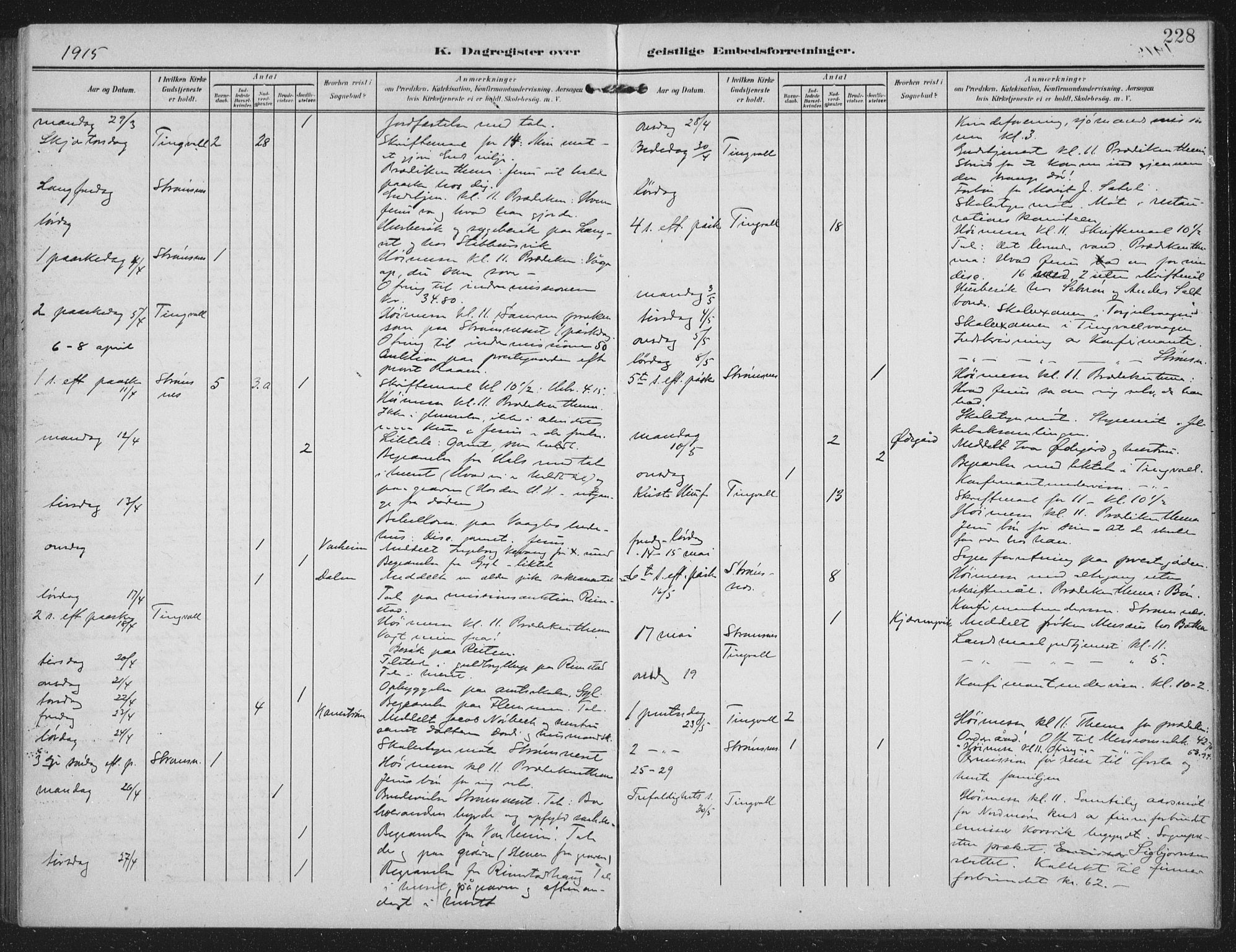 Ministerialprotokoller, klokkerbøker og fødselsregistre - Møre og Romsdal, AV/SAT-A-1454/586/L0989: Parish register (official) no. 586A15, 1906-1915, p. 228