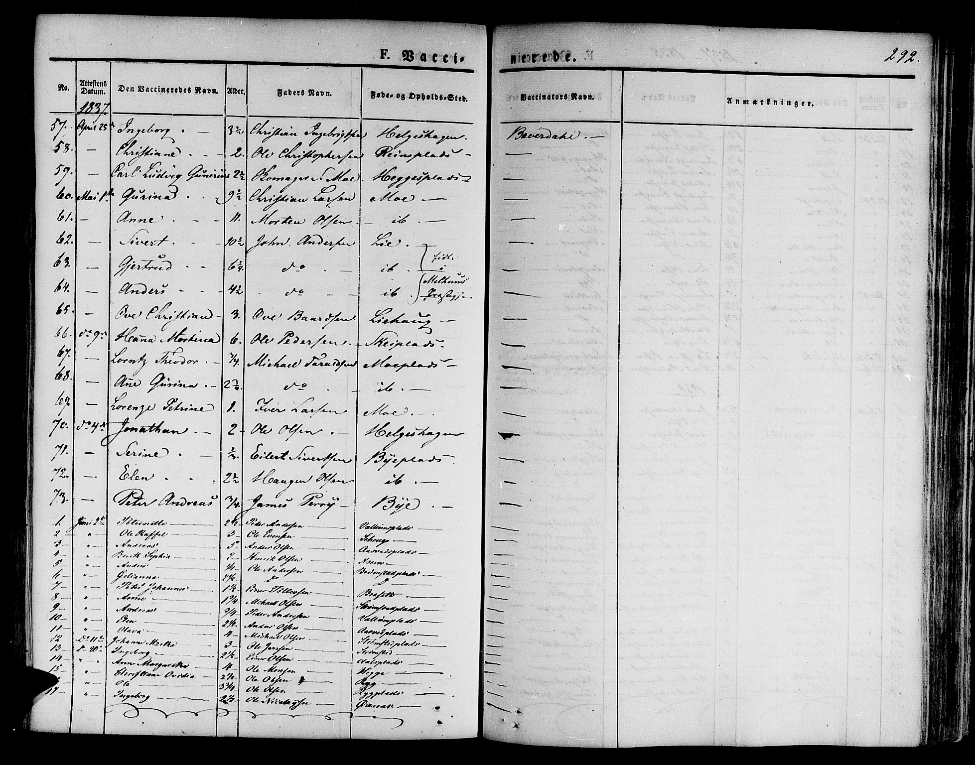 Ministerialprotokoller, klokkerbøker og fødselsregistre - Nord-Trøndelag, AV/SAT-A-1458/746/L0445: Parish register (official) no. 746A04, 1826-1846, p. 292