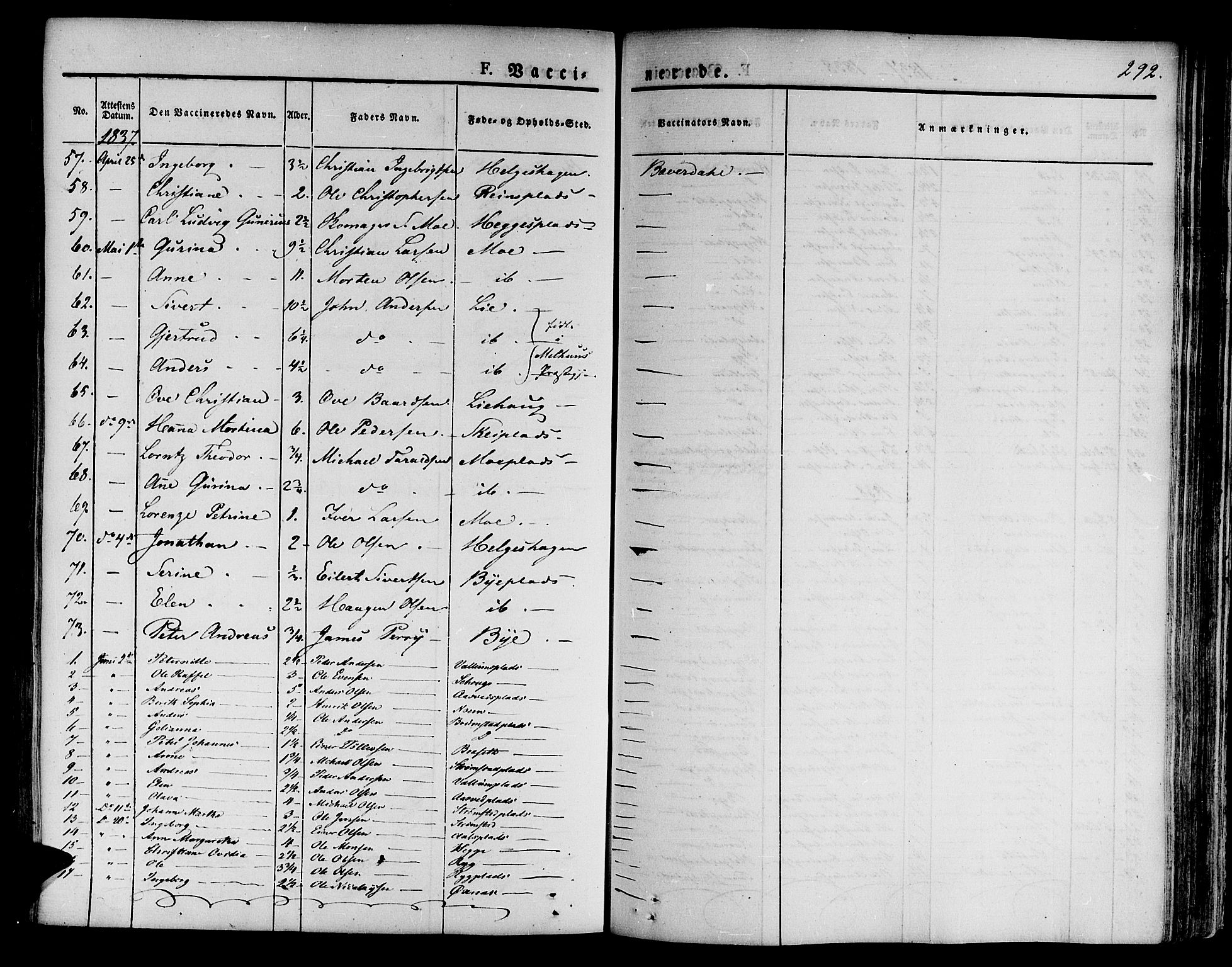 Ministerialprotokoller, klokkerbøker og fødselsregistre - Nord-Trøndelag, AV/SAT-A-1458/746/L0445: Parish register (official) no. 746A04, 1826-1846, p. 292