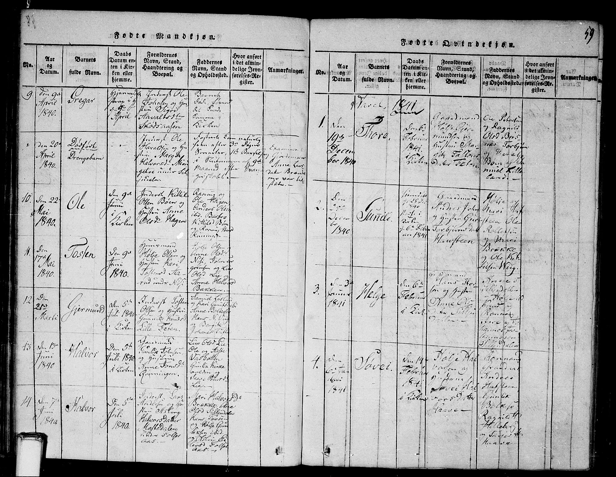 Gransherad kirkebøker, SAKO/A-267/G/Ga/L0001: Parish register (copy) no. I 1, 1815-1842, p. 59