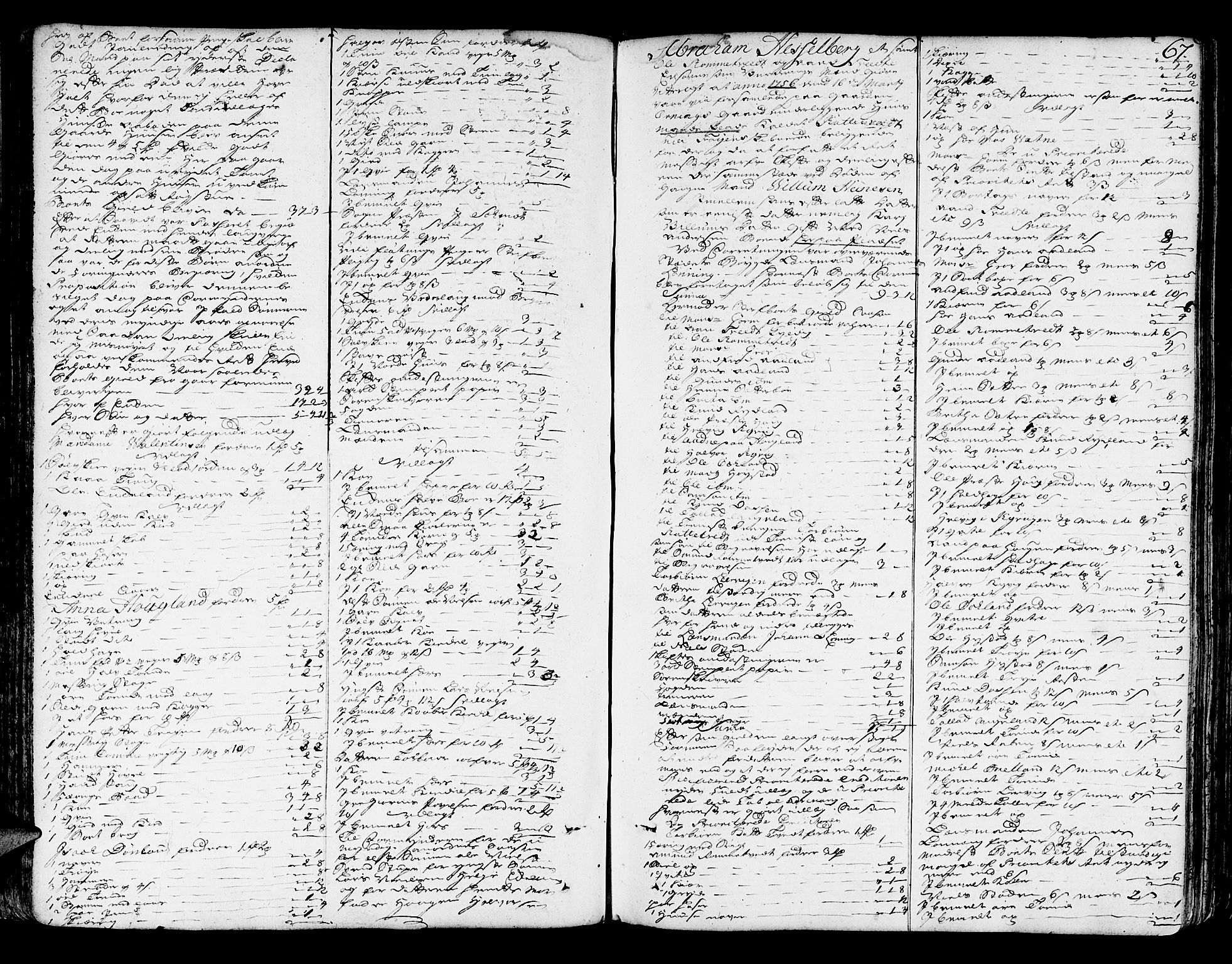 Sunnhordland sorenskrivar, SAB/A-2401/1/H/Ha/Haa/L0007: Skifteprotokollar. Register på lesesal. Fol. 901- ut, 1755-1760, p. 66b-67a