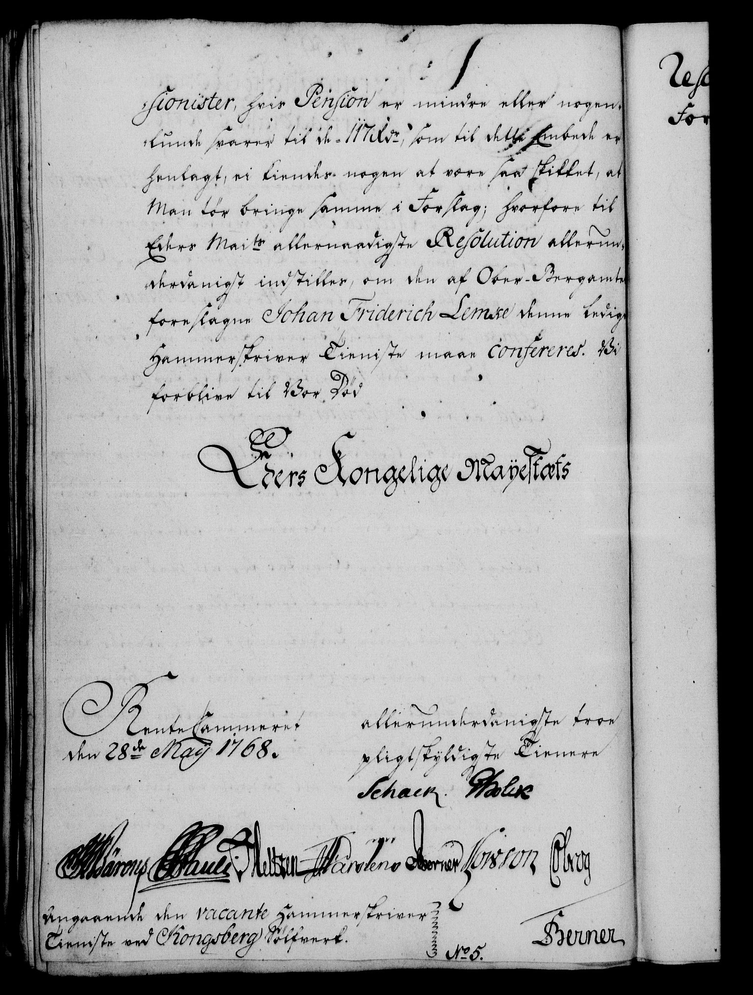 Rentekammeret, Kammerkanselliet, AV/RA-EA-3111/G/Gf/Gfa/L0050: Norsk relasjons- og resolusjonsprotokoll (merket RK 52.50), 1768, p. 271