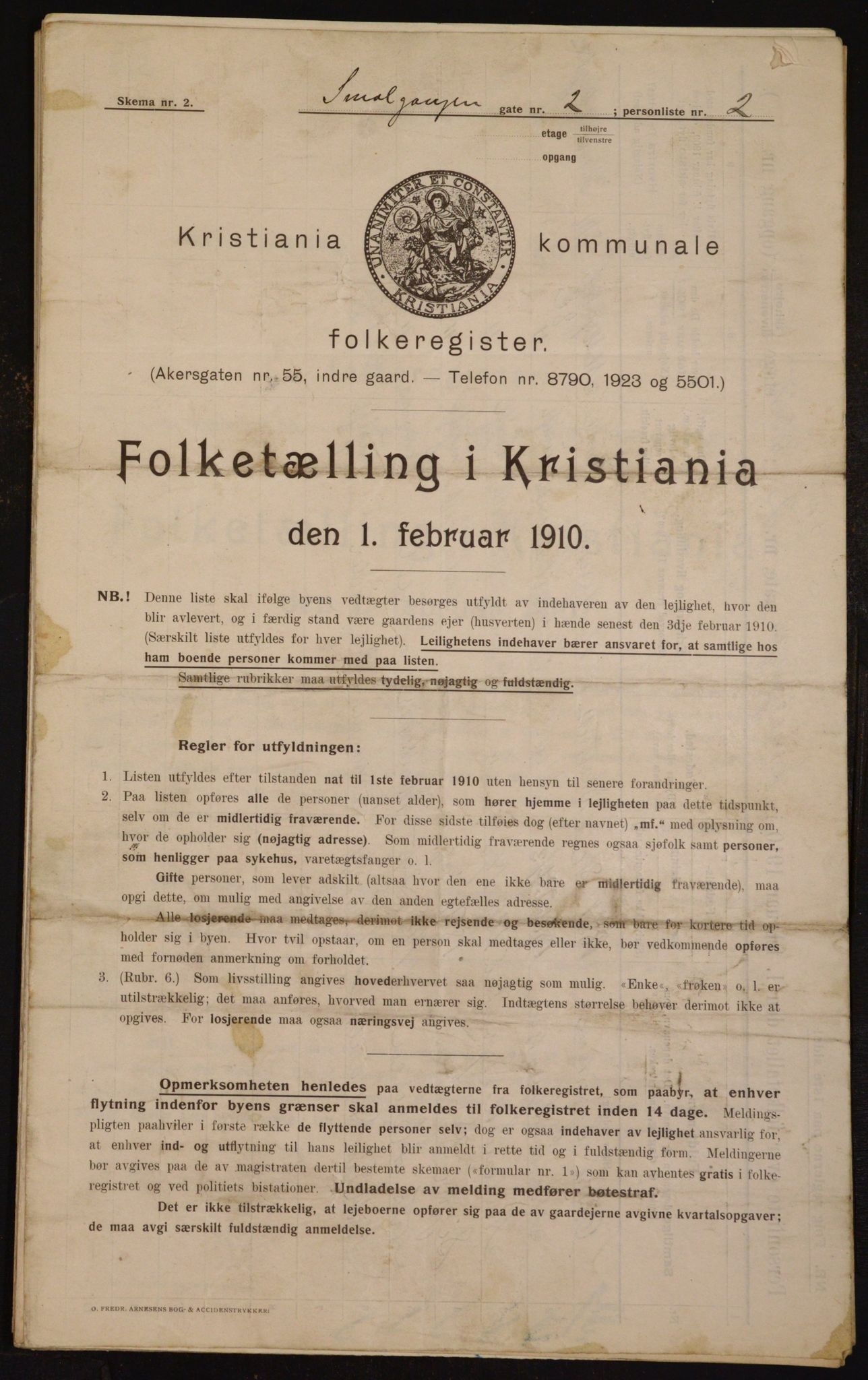 OBA, Municipal Census 1910 for Kristiania, 1910, p. 92491