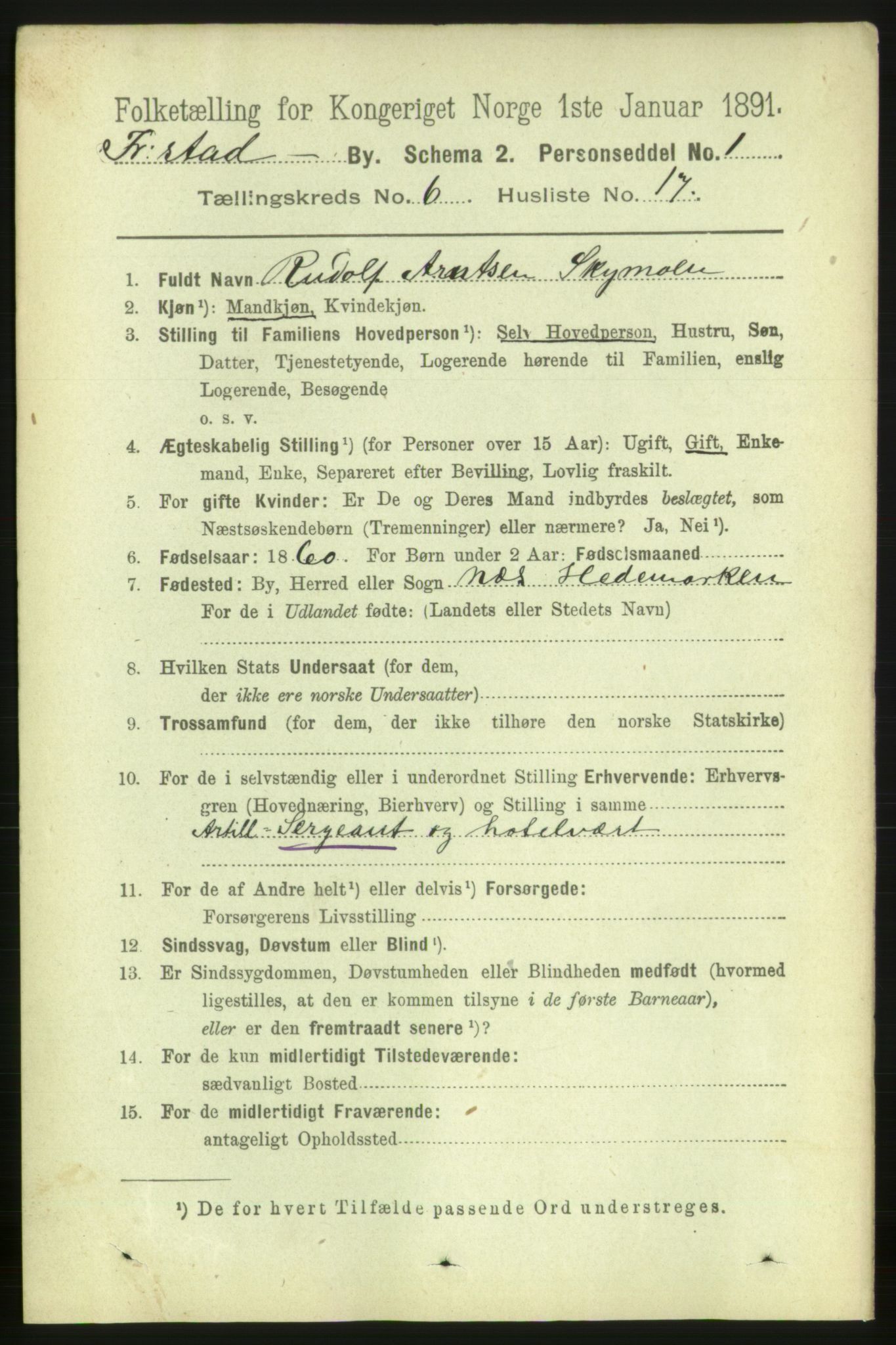 RA, 1891 census for 0103 Fredrikstad, 1891, p. 7806