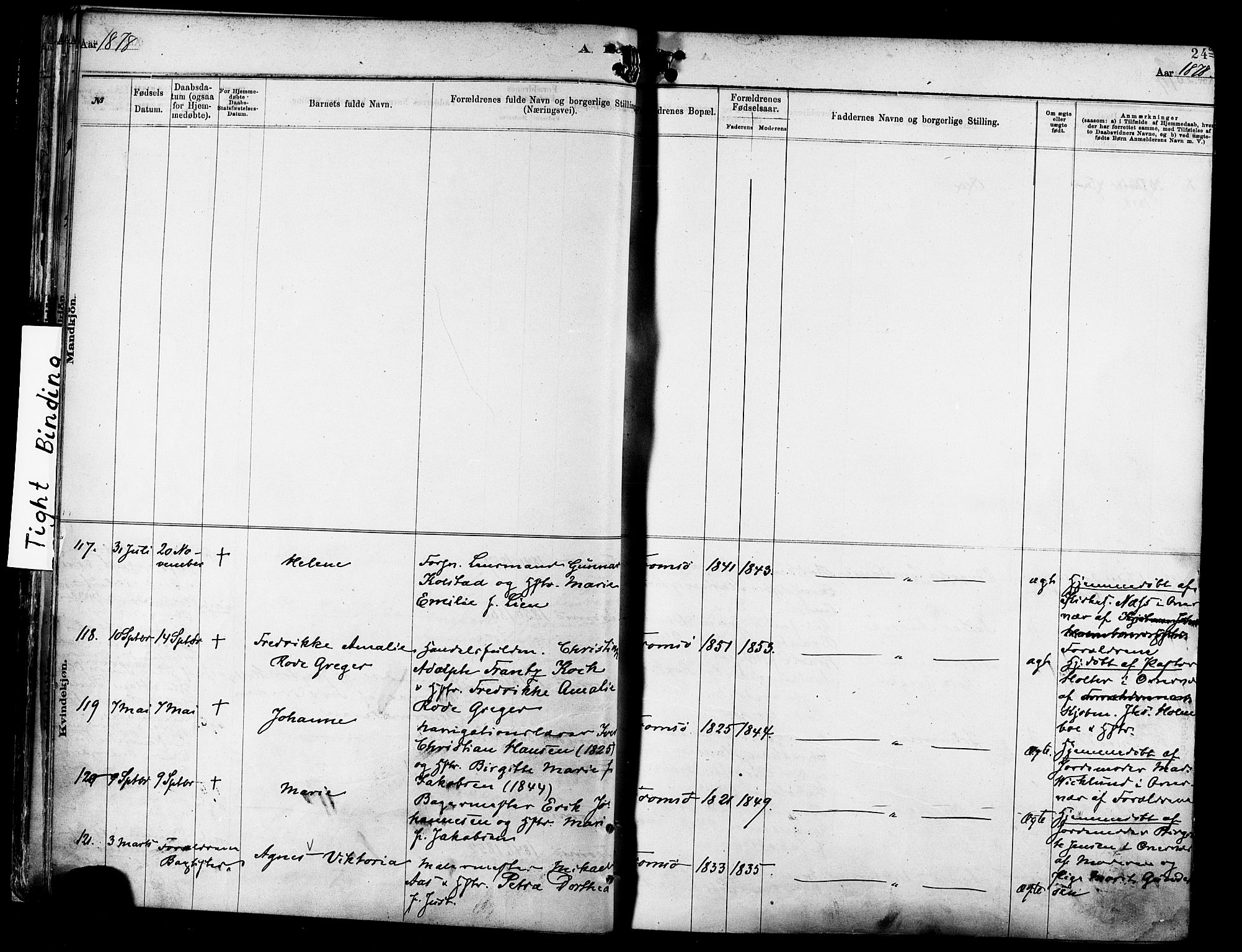 Tromsø sokneprestkontor/stiftsprosti/domprosti, AV/SATØ-S-1343/G/Ga/L0014kirke: Parish register (official) no. 14, 1878-1888, p. 24