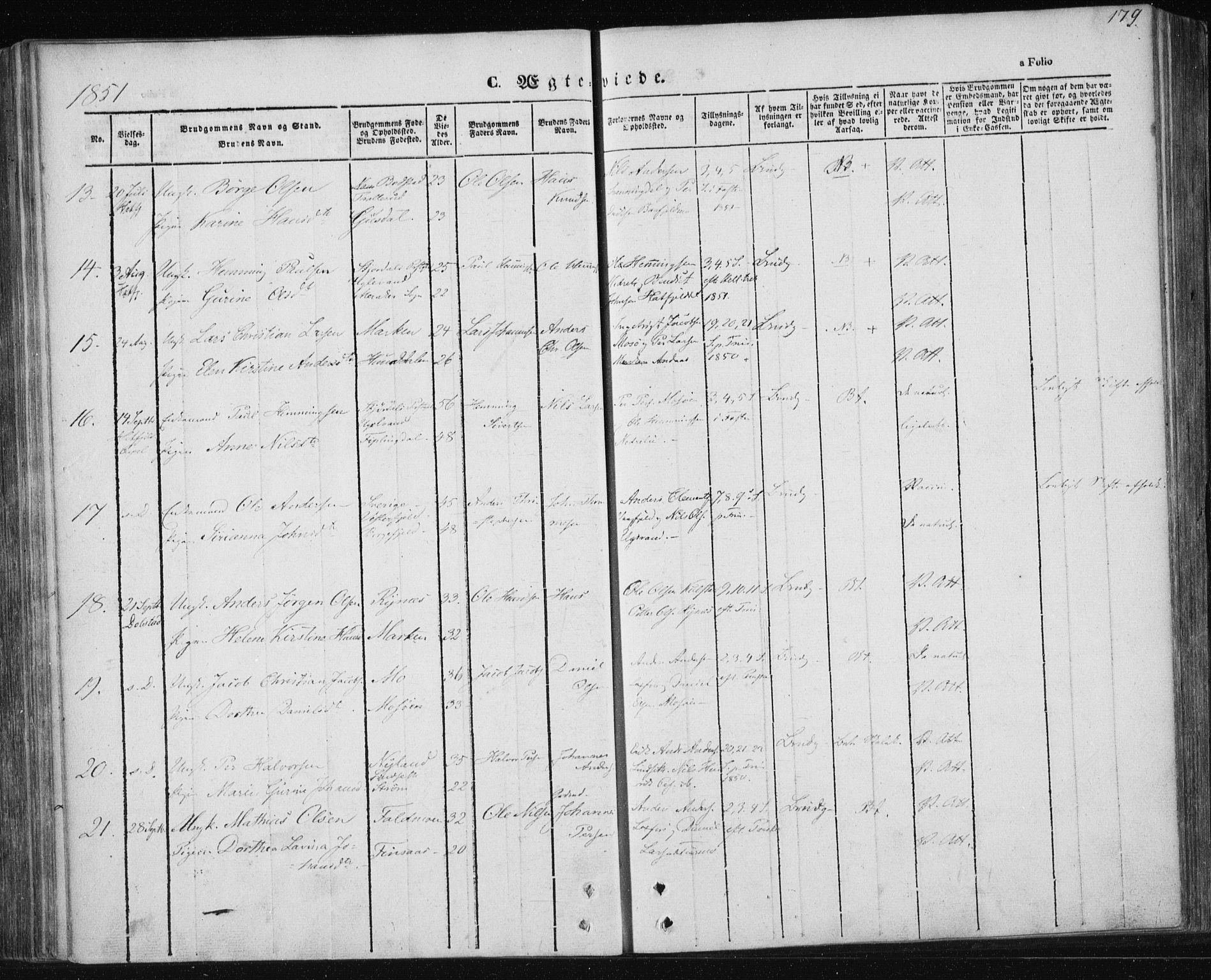 Ministerialprotokoller, klokkerbøker og fødselsregistre - Nordland, AV/SAT-A-1459/820/L0291: Parish register (official) no. 820A12, 1846-1854, p. 179