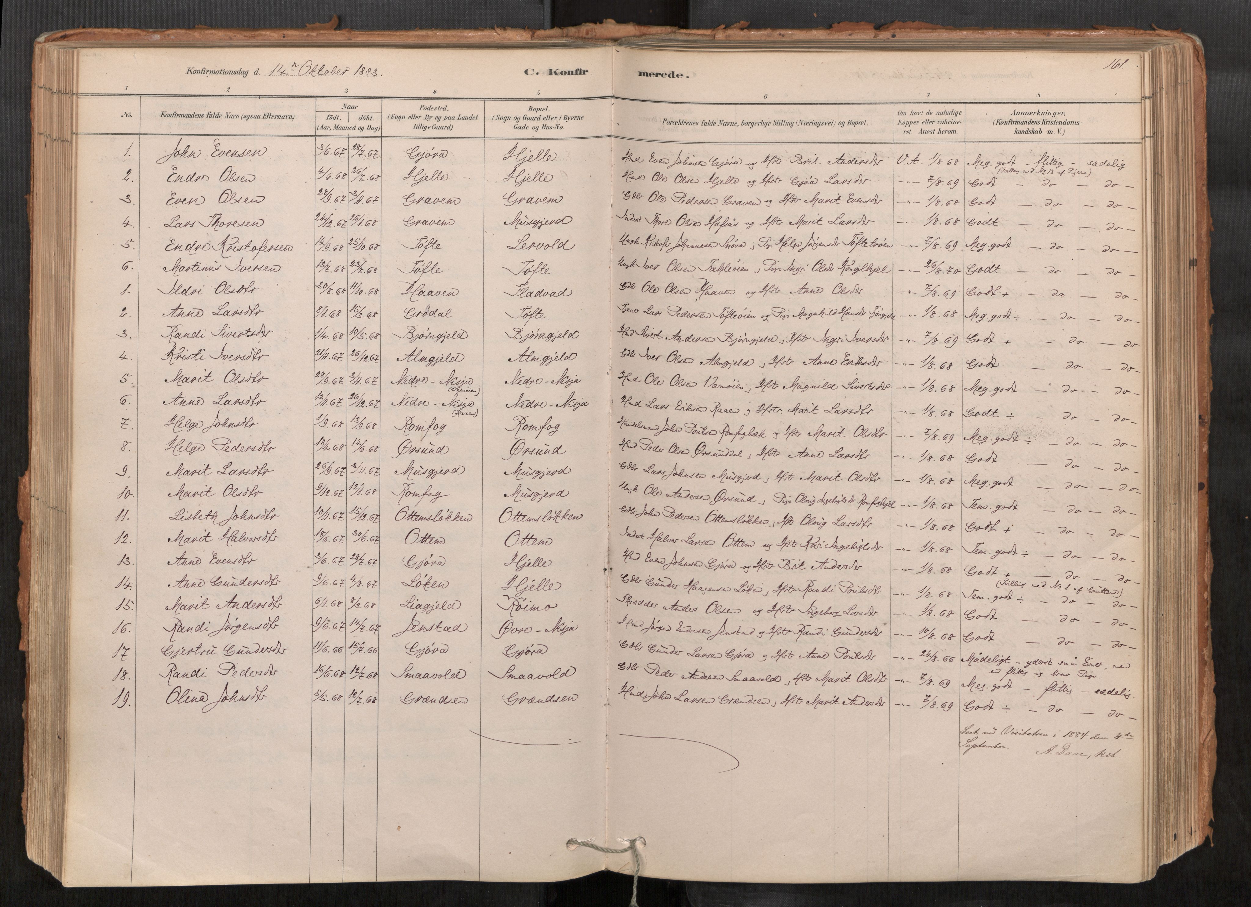 Sunndal sokneprestkontor, AV/SAT-A-1085/1/I/I1/I1a/L0001: Parish register (official) no. 1, 1877-1914, p. 161