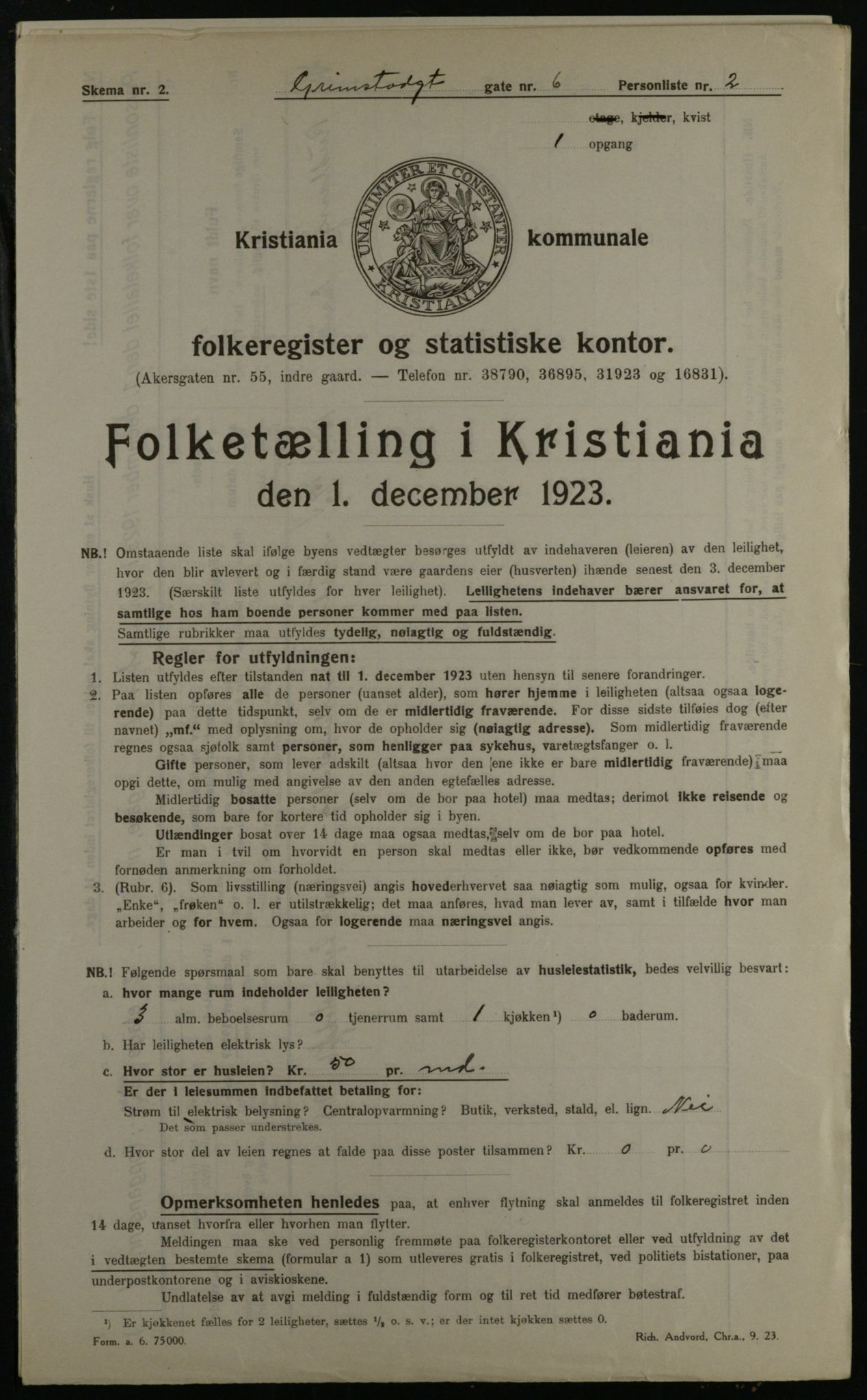 OBA, Municipal Census 1923 for Kristiania, 1923, p. 33837