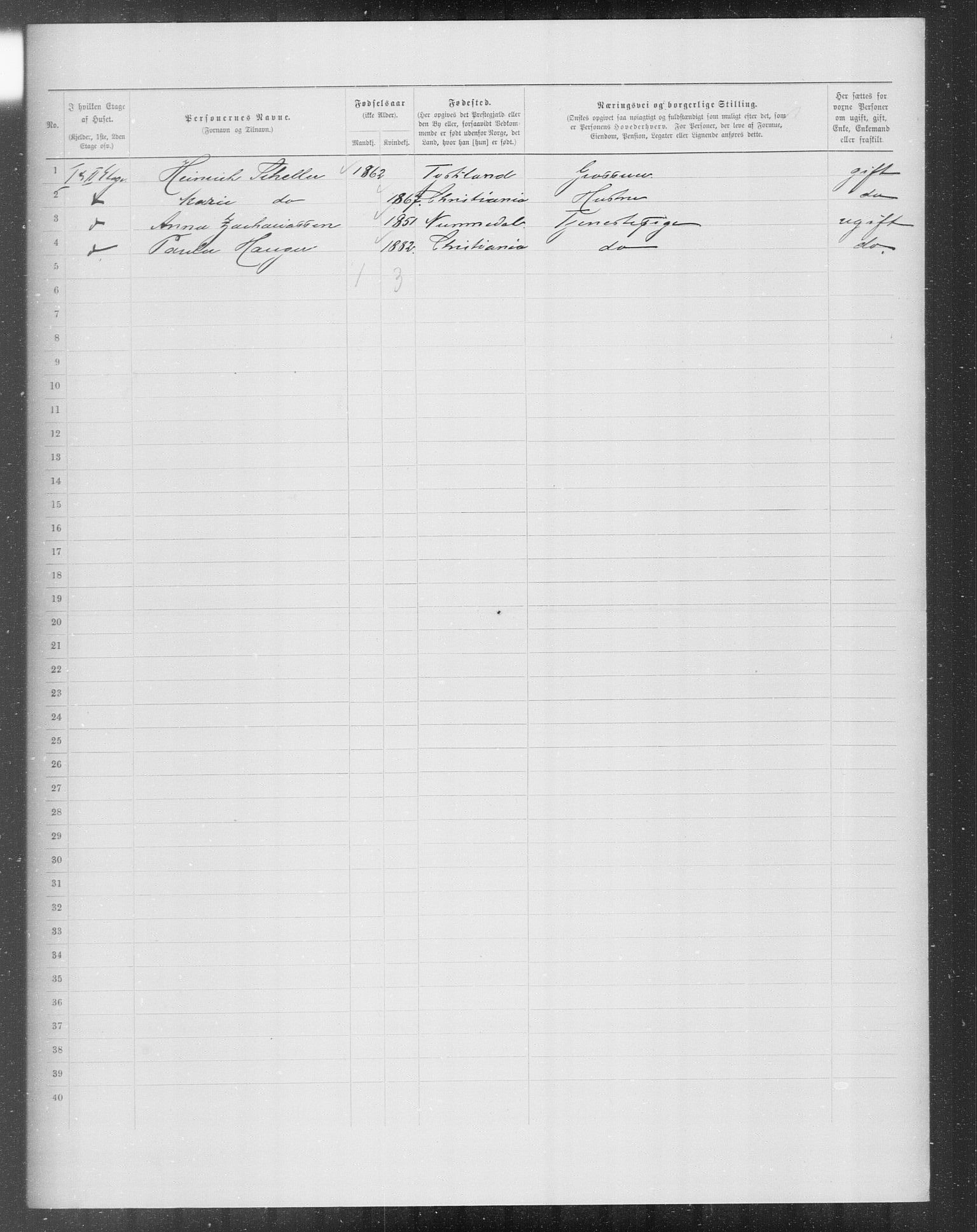 OBA, Municipal Census 1899 for Kristiania, 1899, p. 7713