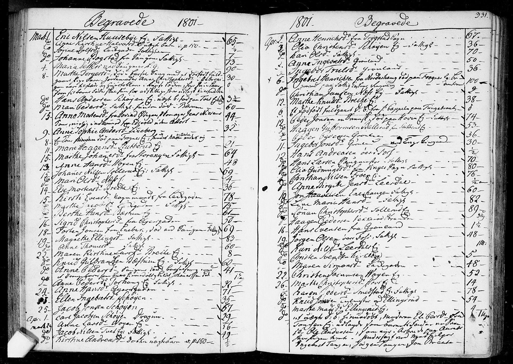 Aker prestekontor kirkebøker, SAO/A-10861/F/L0010: Parish register (official) no. 10, 1786-1809, p. 331